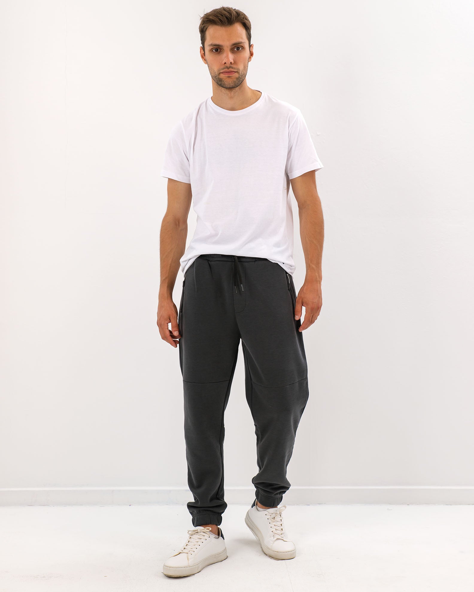 Men's Sweatpants with Elasticated 'Rocky' Trim - ANTRA