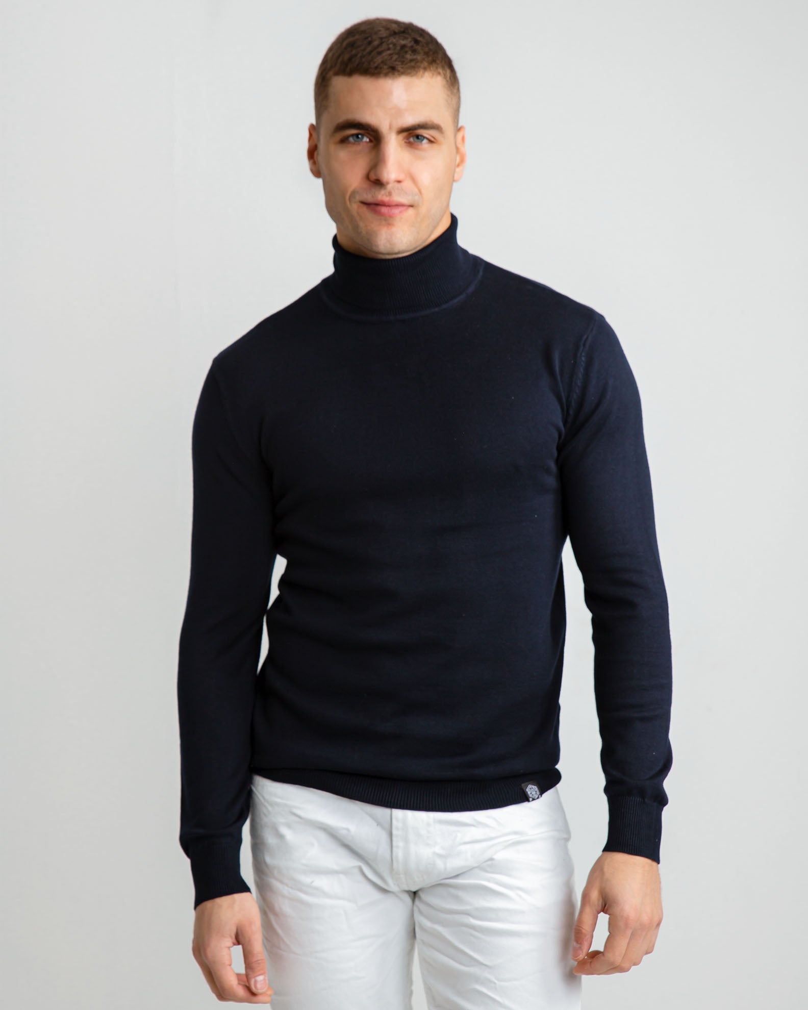 Men's 'Dante' Turtleneck Sweater-BLUE NAVY