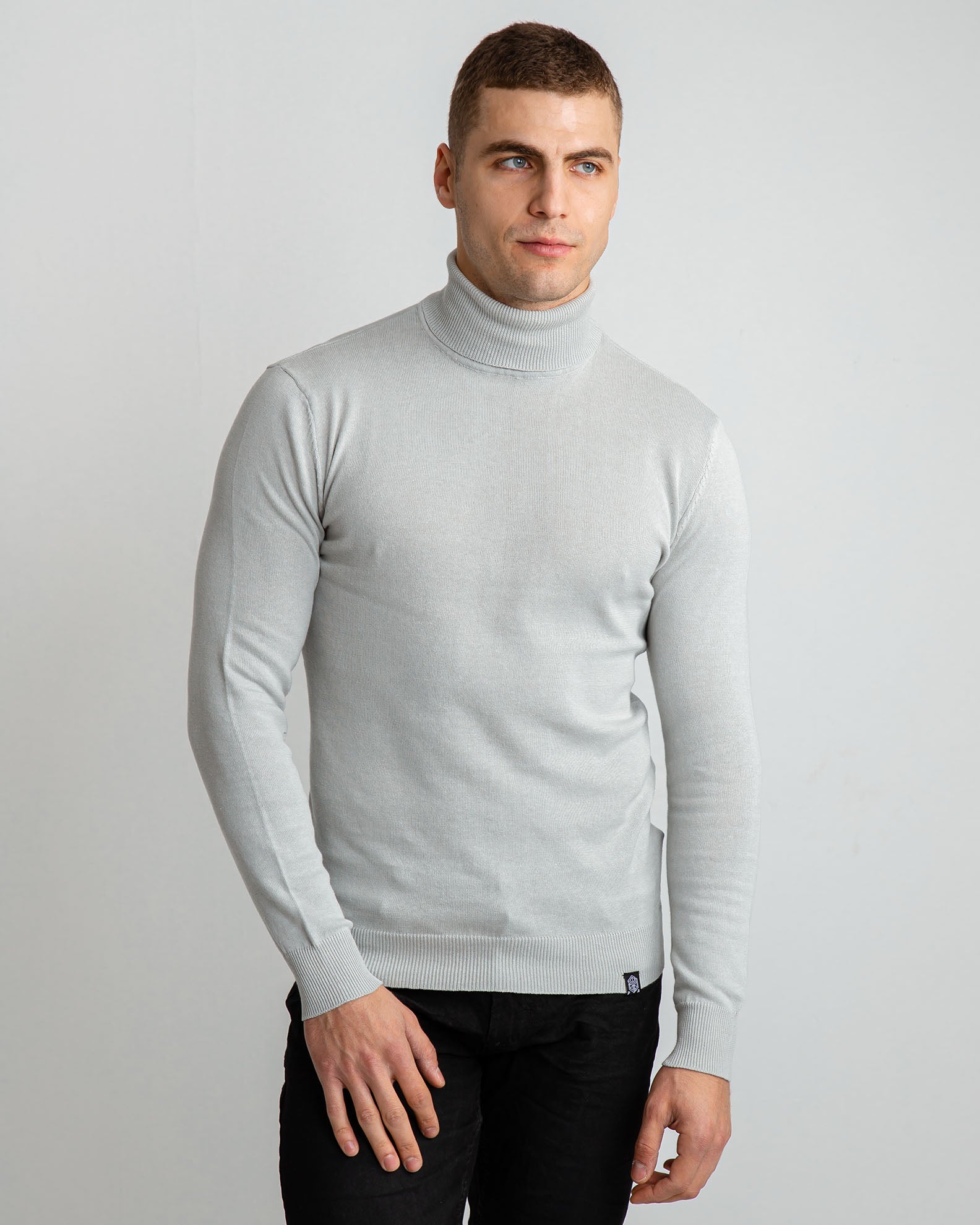 Men's 'Dante' Turtleneck Sweater-GREY LIGHT