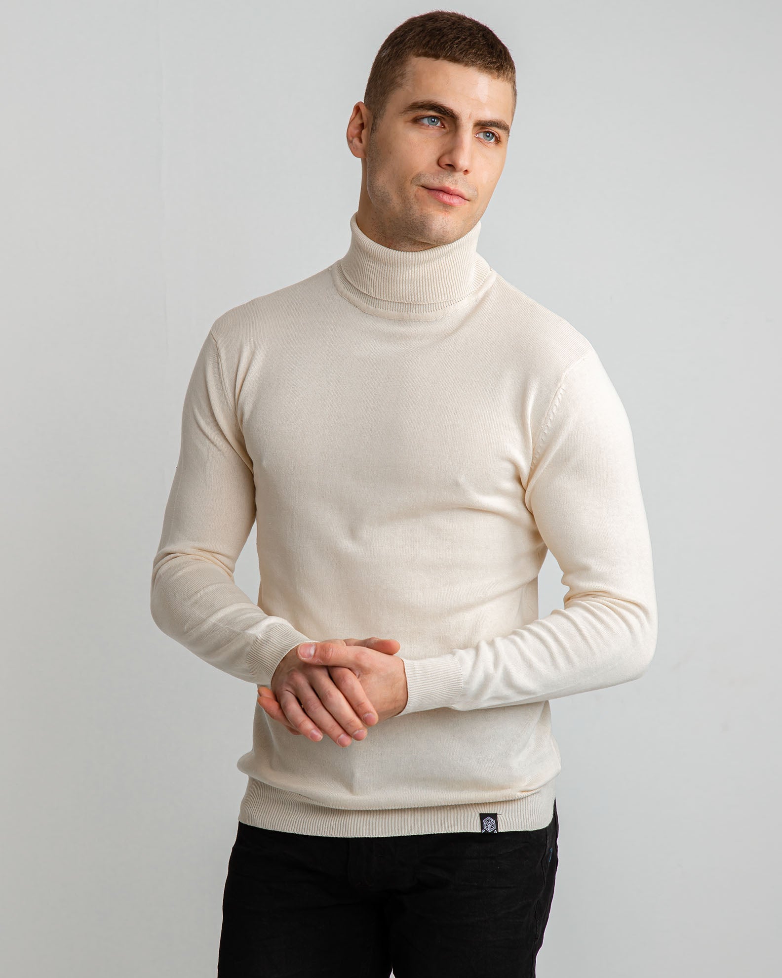 Men's 'Dante' Turtleneck Sweater-OFFWHITE