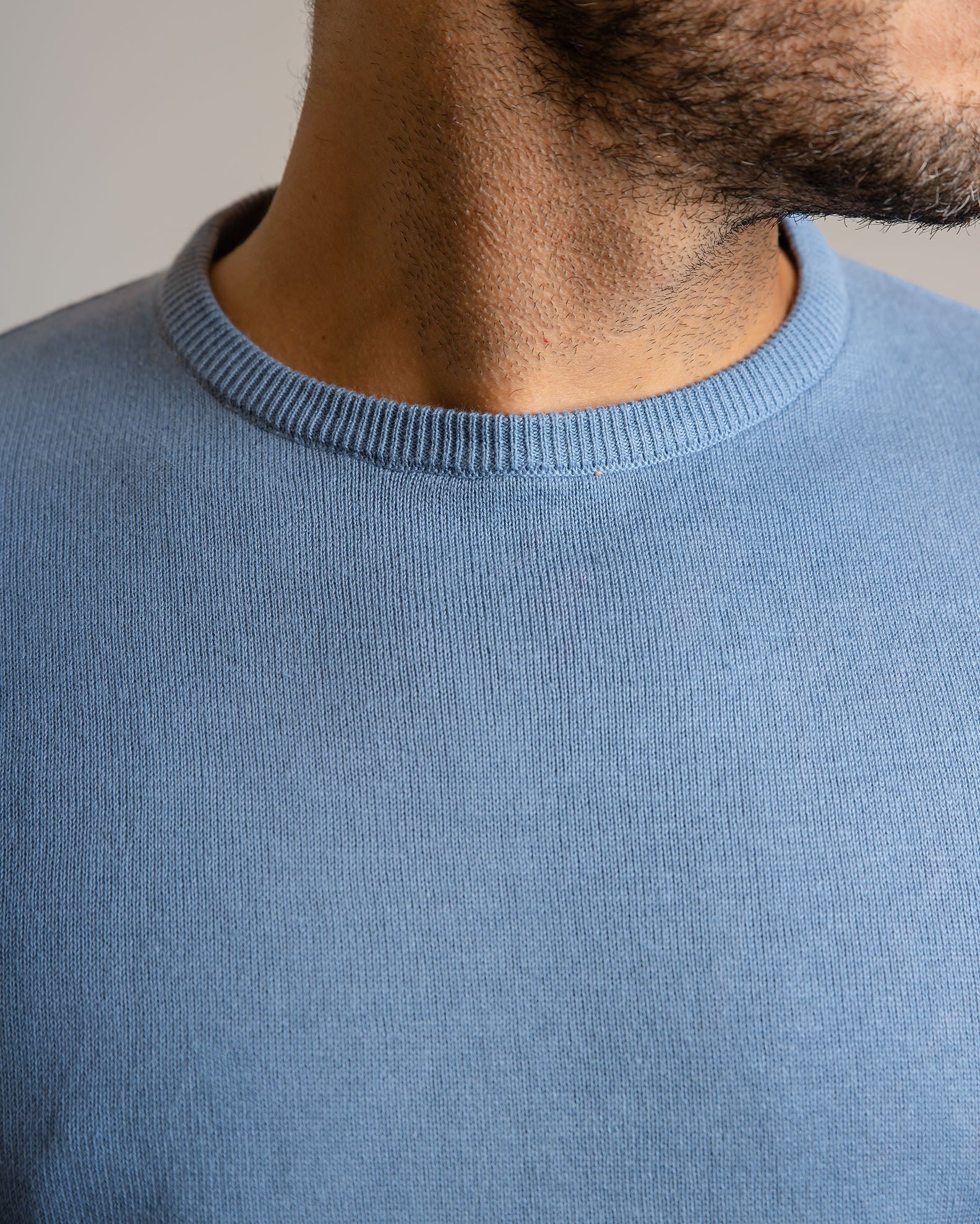 Men's Lightweight Knitted Blouse 'Julian'-BLUE LIGHT