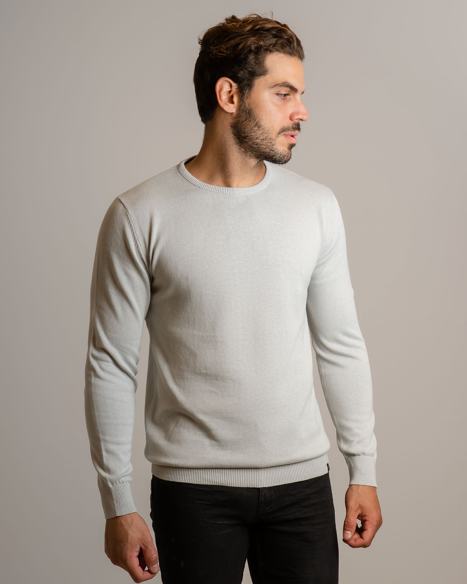 Men's Light Knitted Blouse 'Julian'-GREY LIGHT