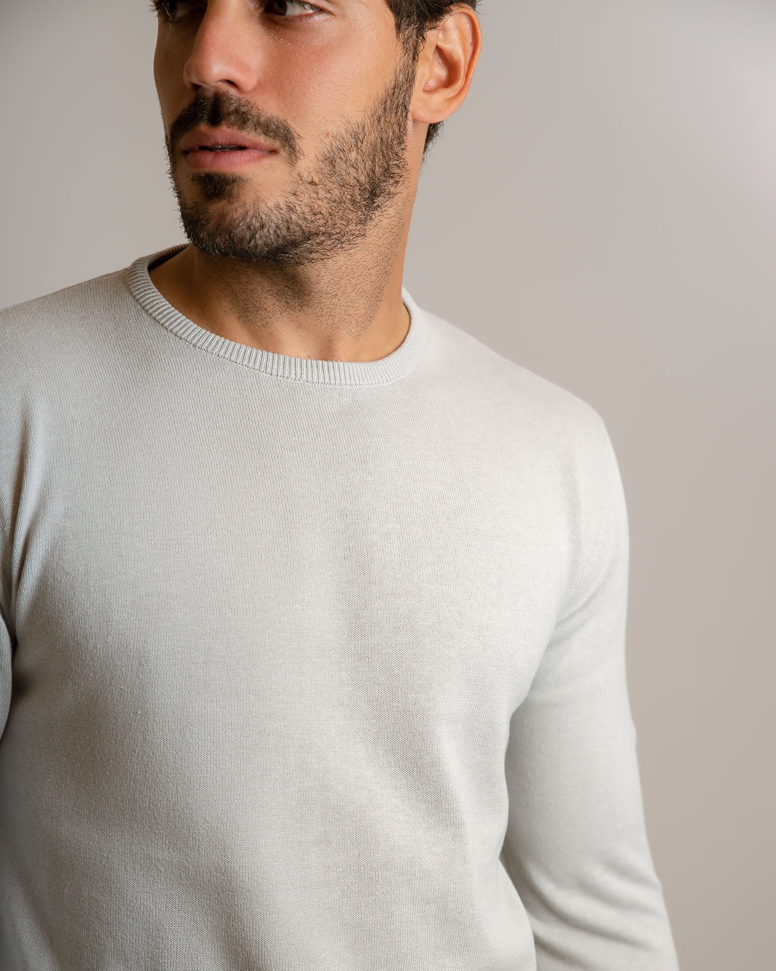 Men's Light Knitted Blouse 'Julian'-GREY LIGHT