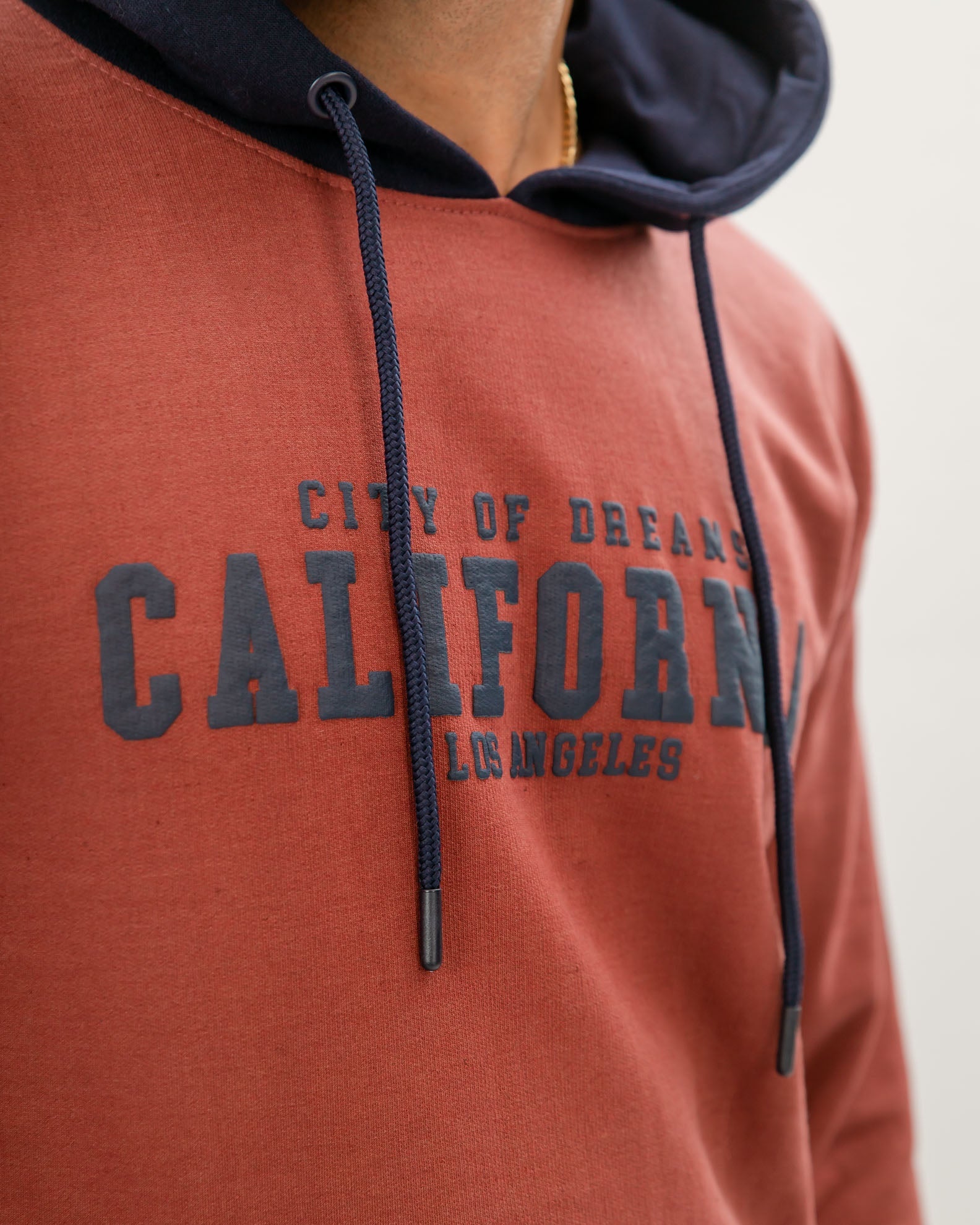 Men's Hoodie with 'California' Print-BORDEAUX