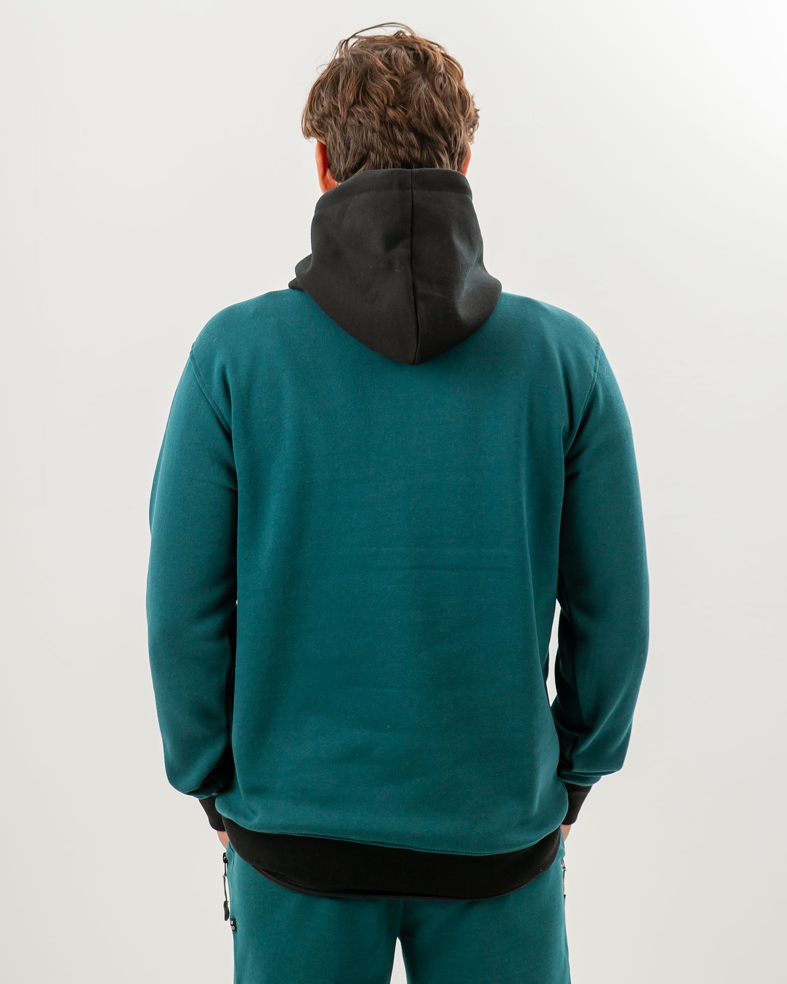 Men's Hoodie with 'California' Print-PETROL