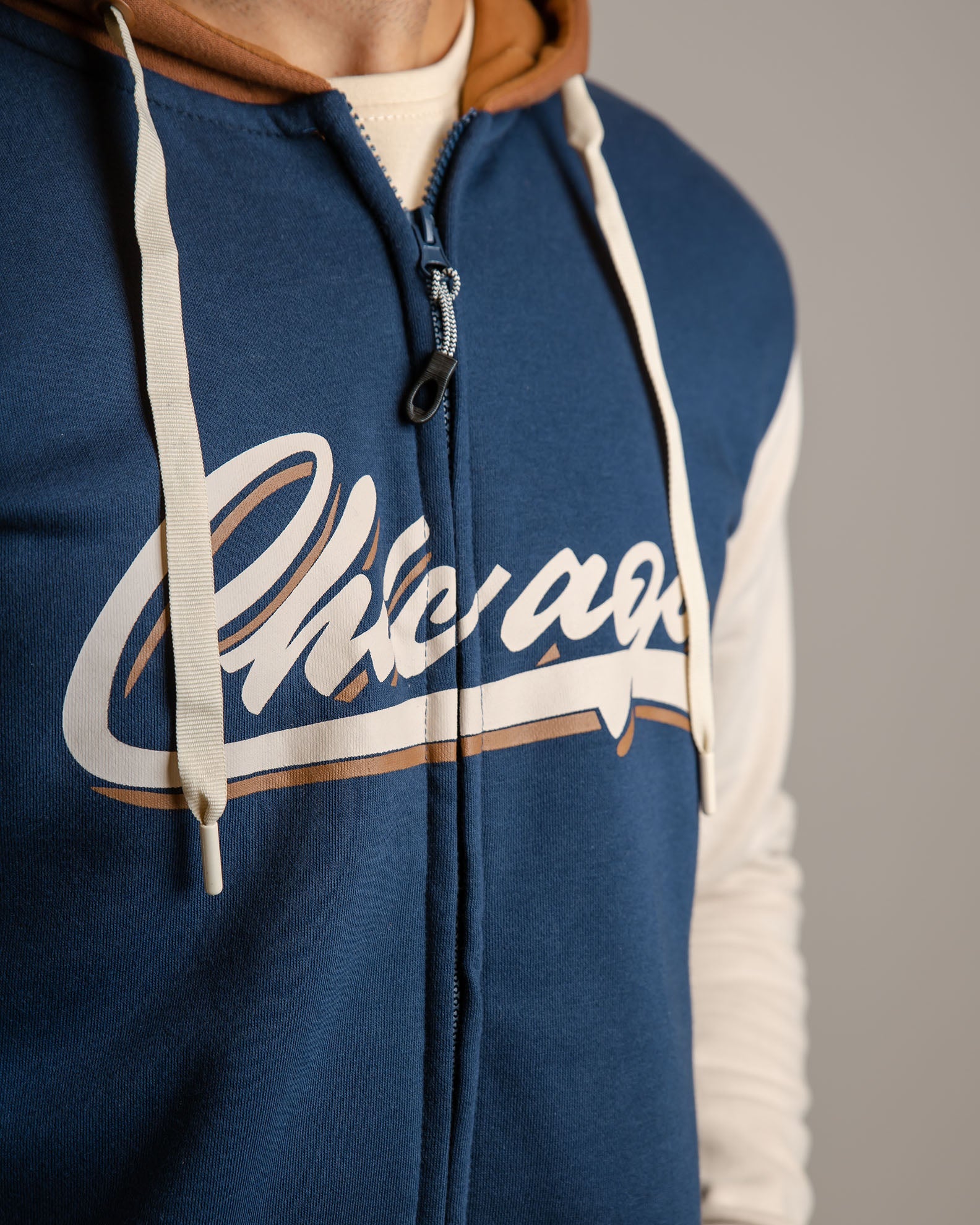 Men's Hooded Sweatshirt 'Chicago'-BLUE