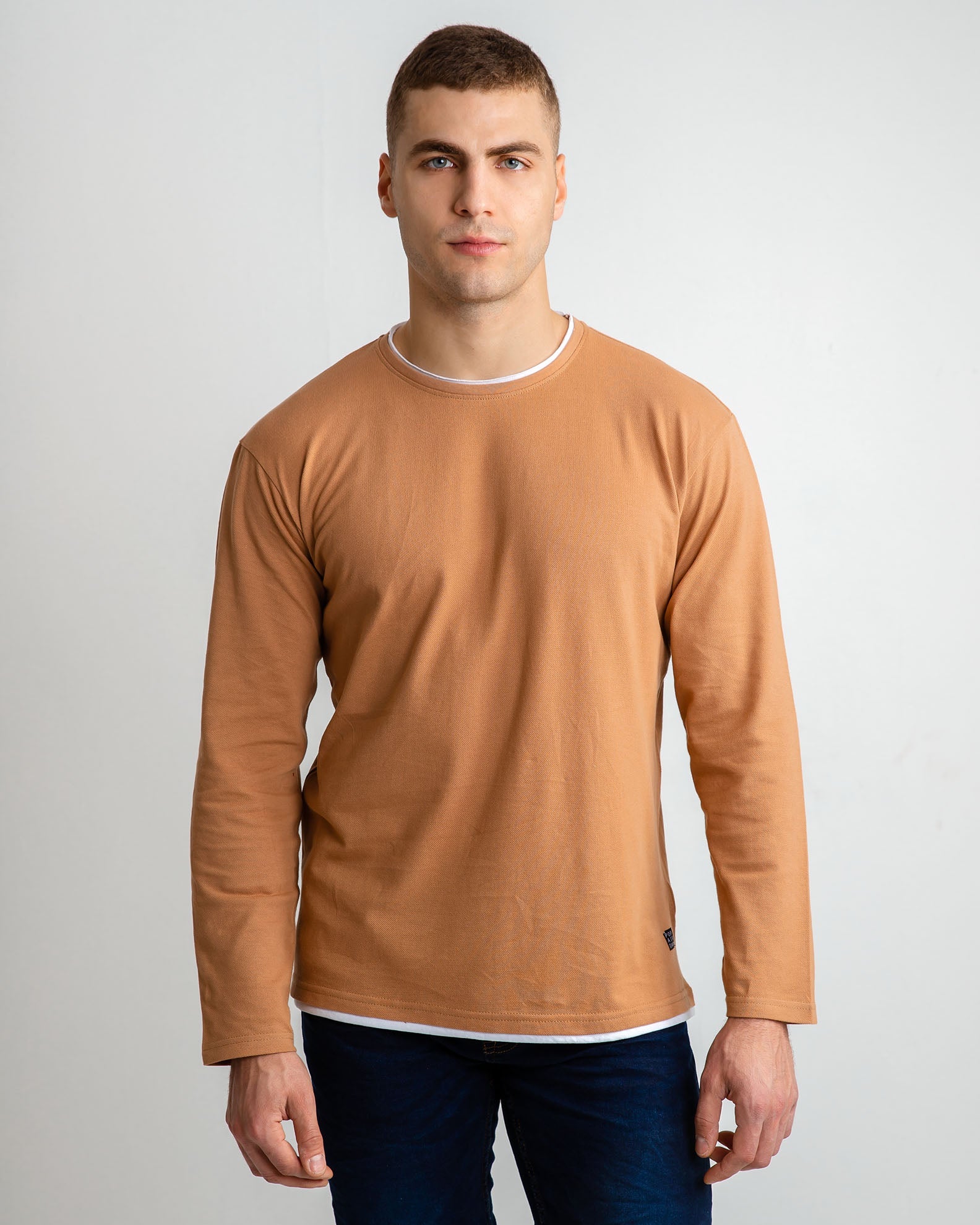 Men's Pique Blouse 'Sher'-CAMEL