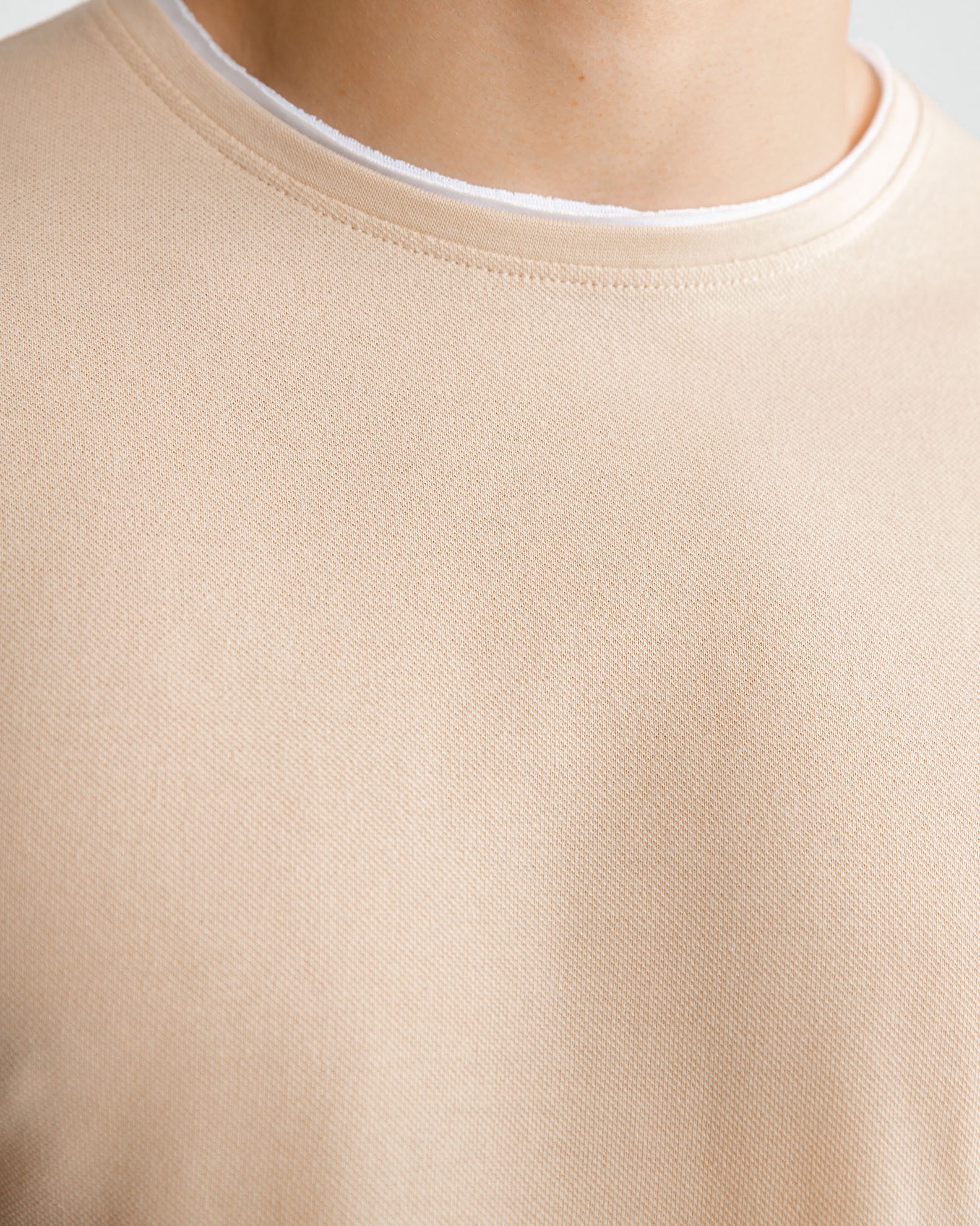 Men's Pique Blouse 'Sher'-BEIGE