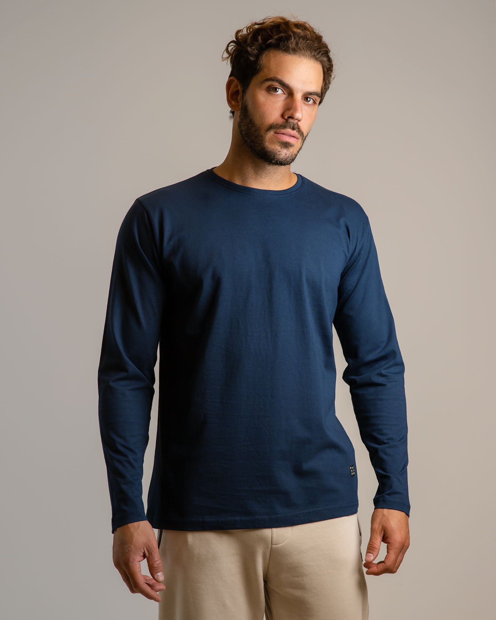 Men's Long Sleeve 'Bill' Blouse-BLUE NAVY