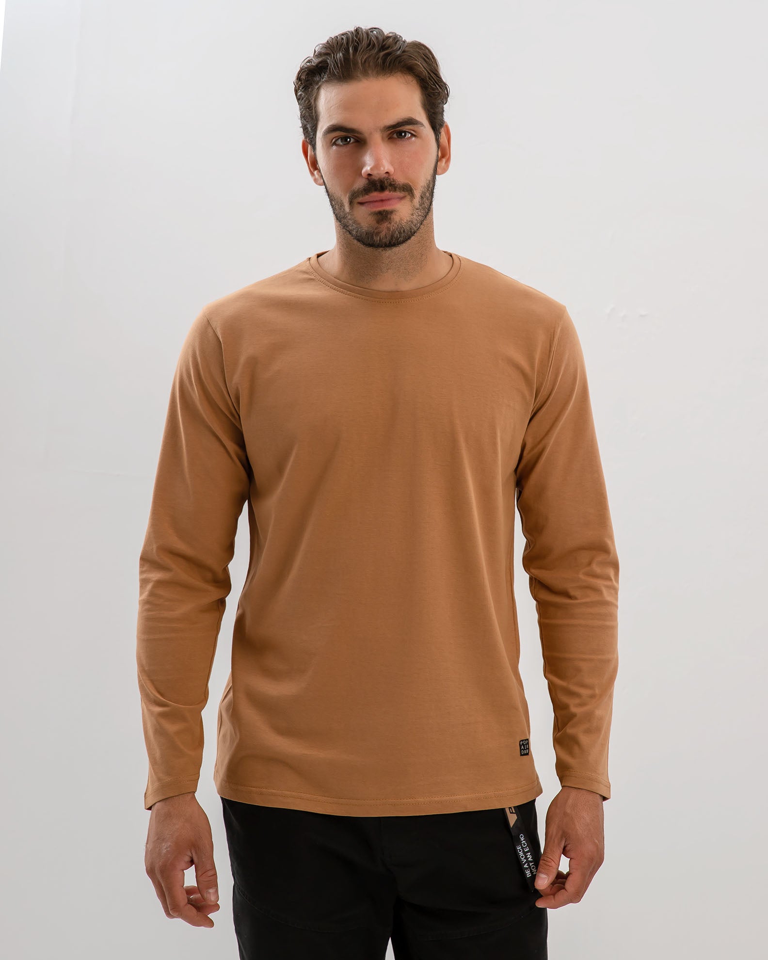 Men's Long Sleeve 'Bill' Blouse-CAMEL