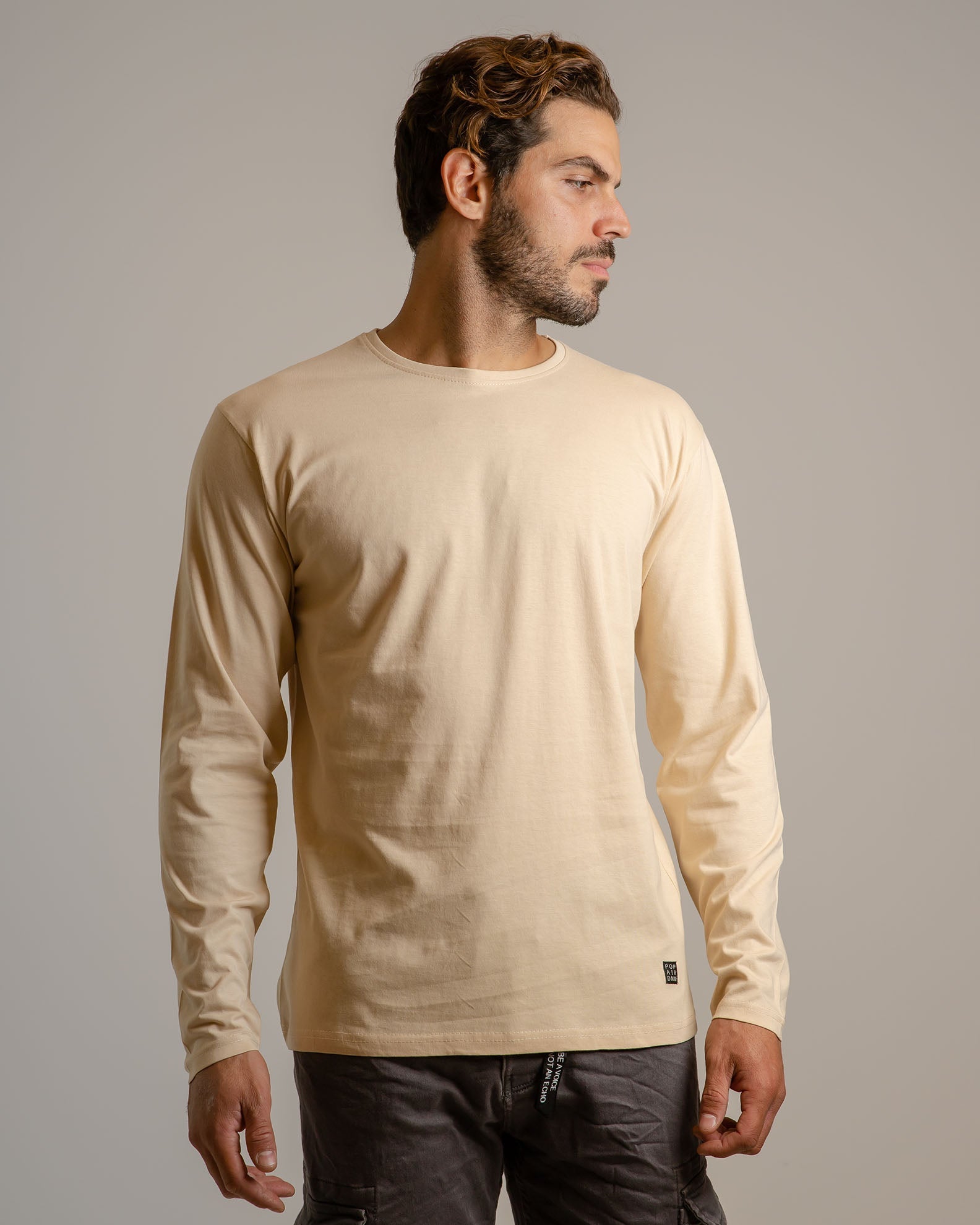 Men's Long-Sleeve Blouse 'Bill'-CREAM