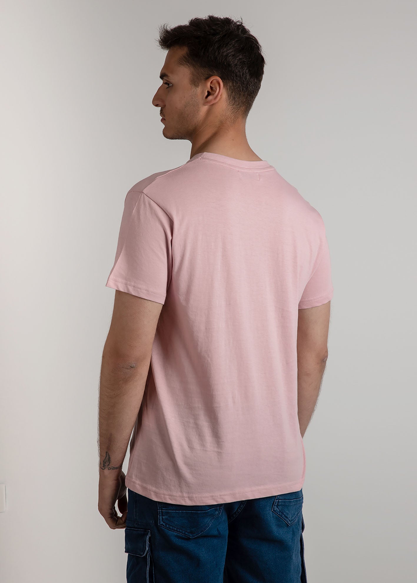 Ανδρικό κοντομάνικο t-shirt V 'Fanis'-dusty pink