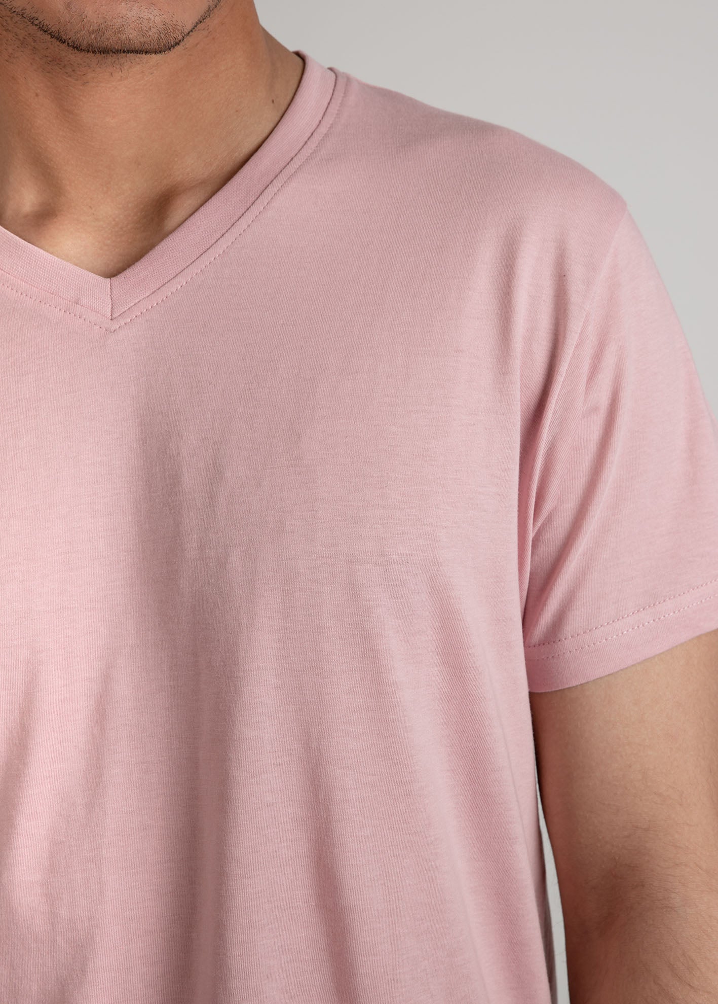 Ανδρικό κοντομάνικο t-shirt V 'Fanis'-dusty pink