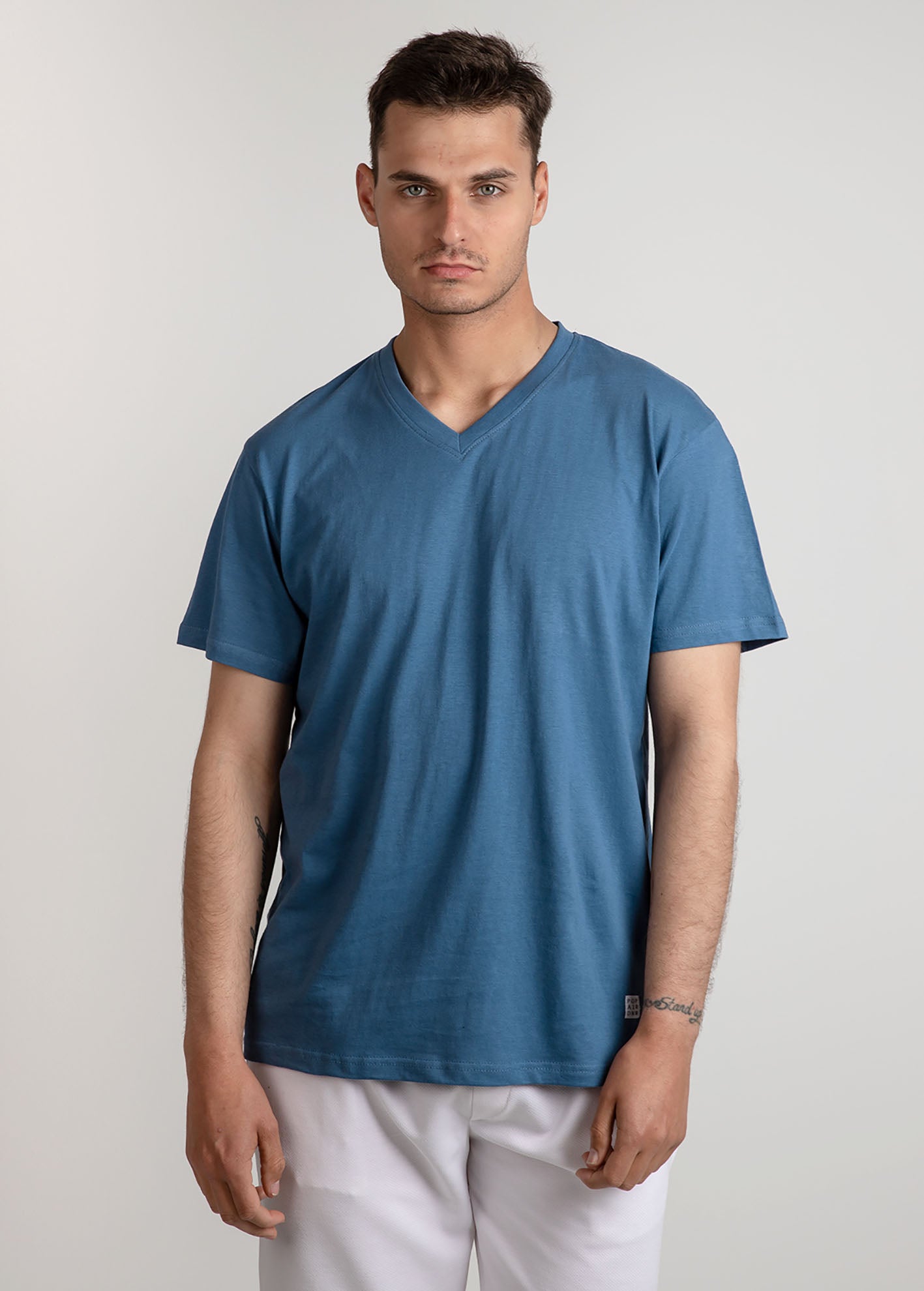 Ανδρικό κοντομάνικο t-shirt V 'Fanis'-INDIGO