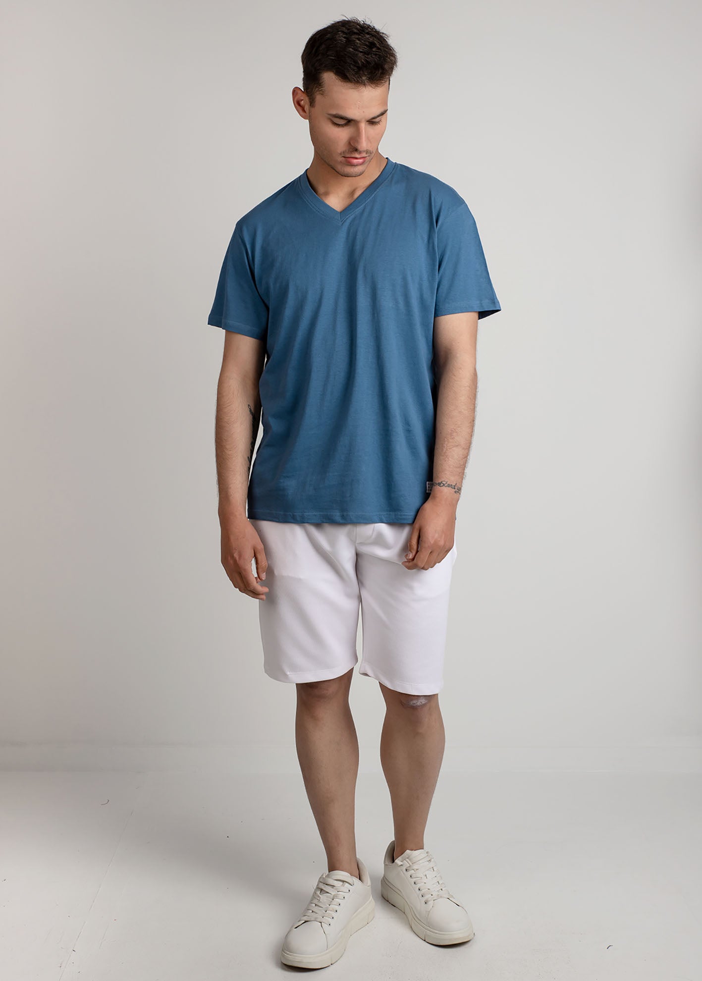 Ανδρικό κοντομάνικο t-shirt V 'Fanis'-INDIGO