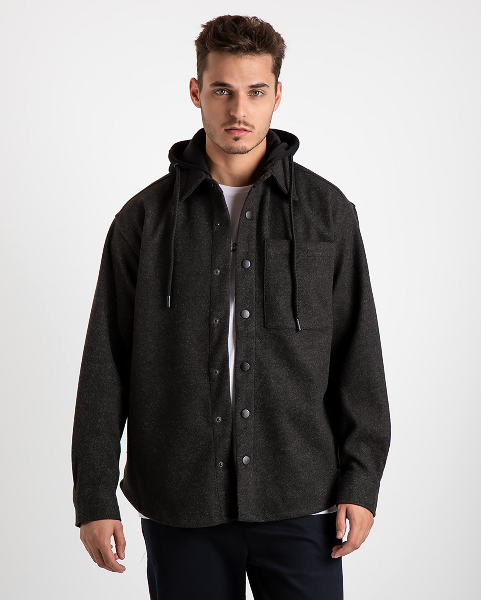 Men's shirt jacket 'Carter'-BLACK