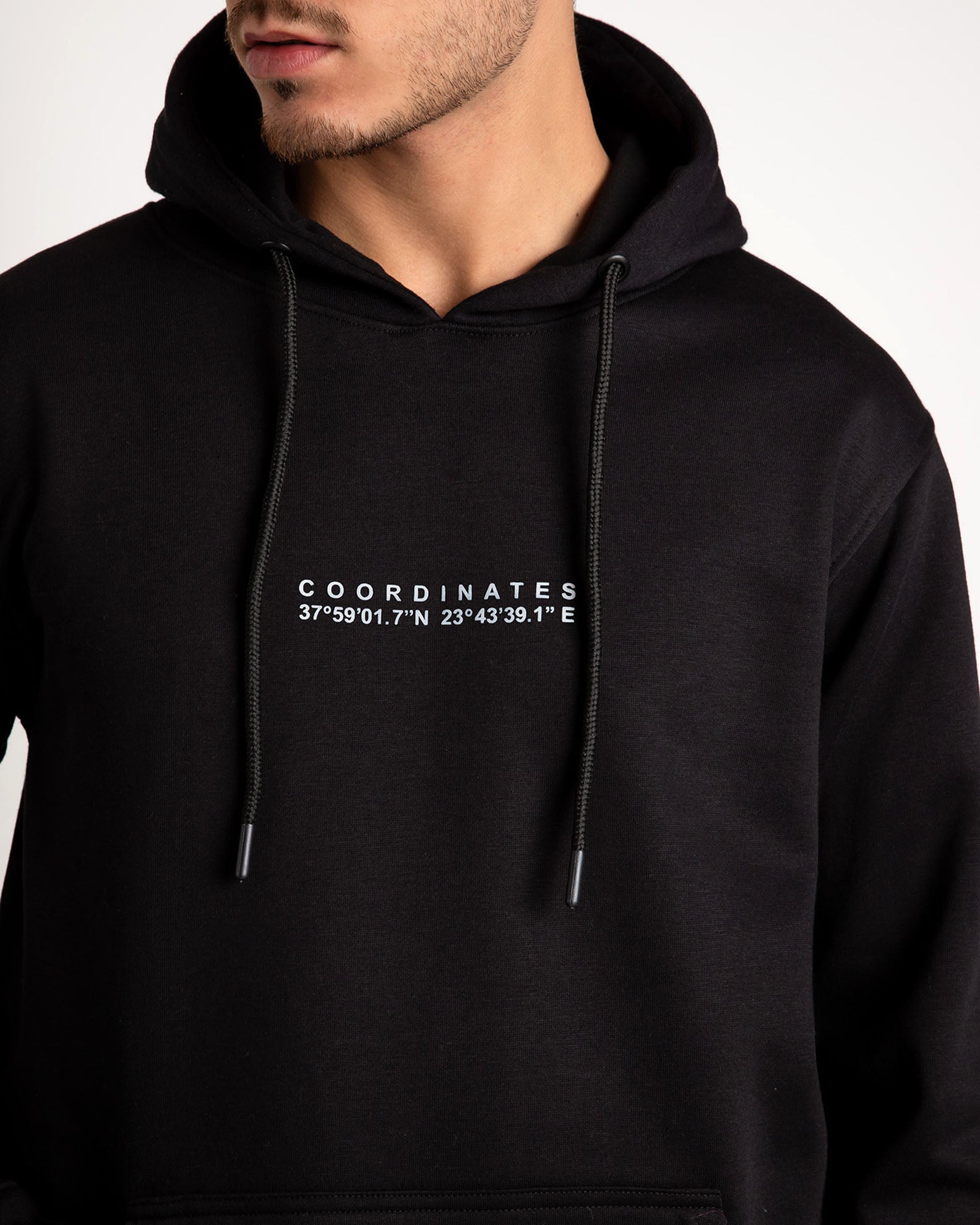 Men's sweatshirt with 'Destination' print-BLACK