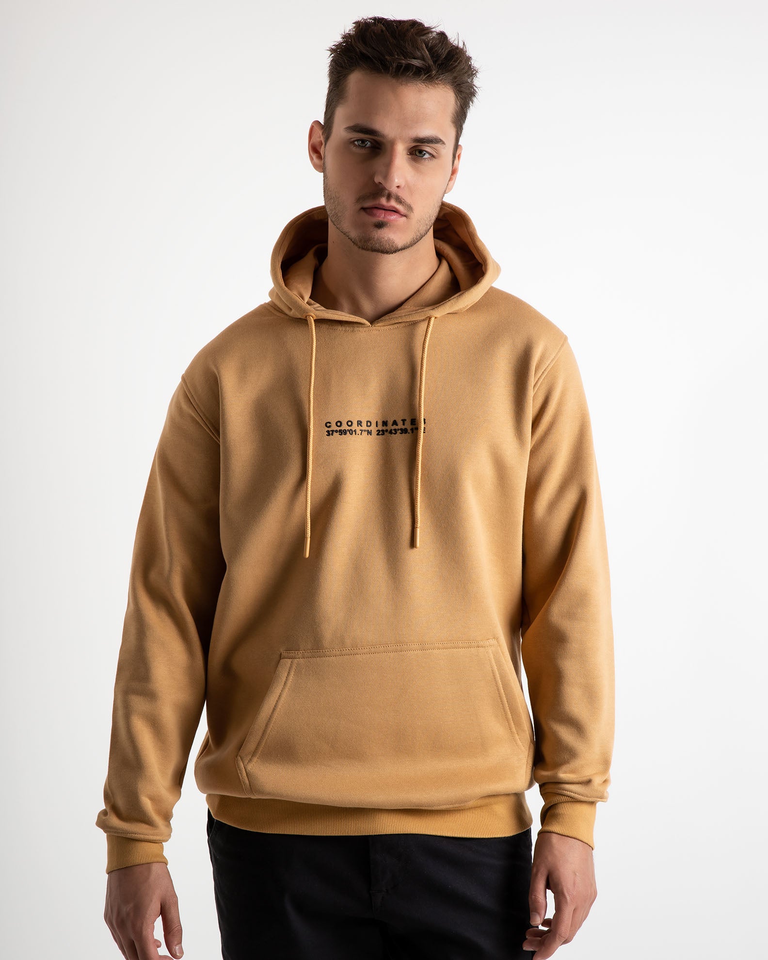 Men's sweatshirt with 'Destination' print - CAMEL