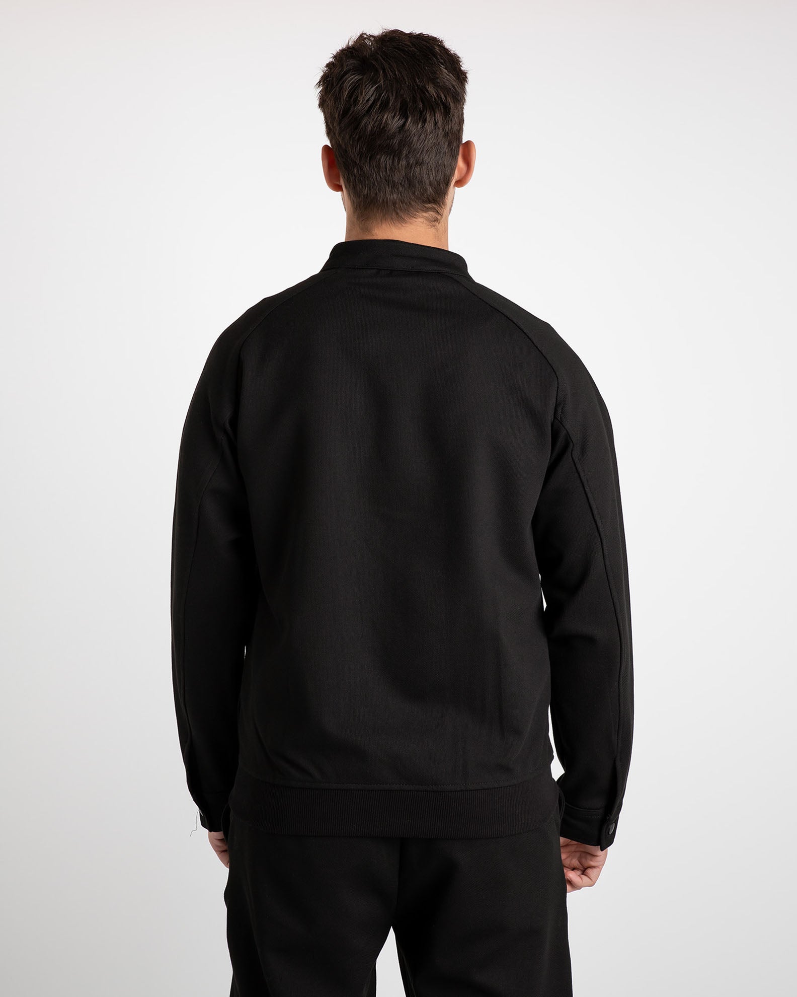 Men's pique jacket 'Hudson'-BLACK