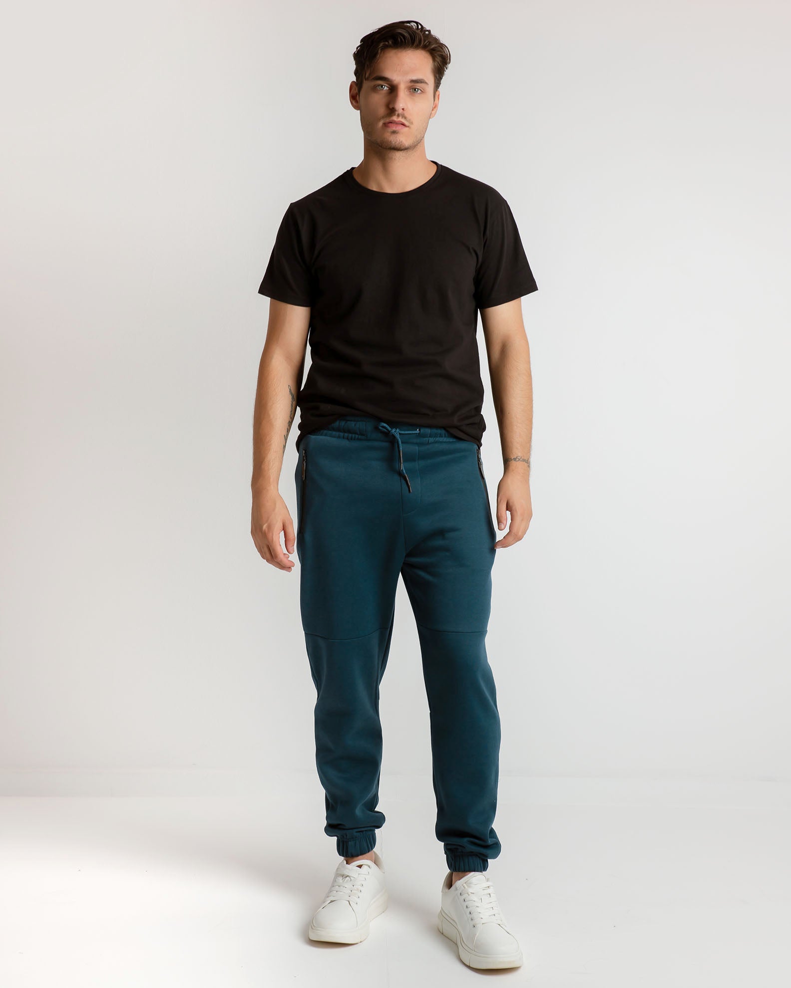 Men's Sweatpants with Elasticated Hem 'Mercer'-PETROL