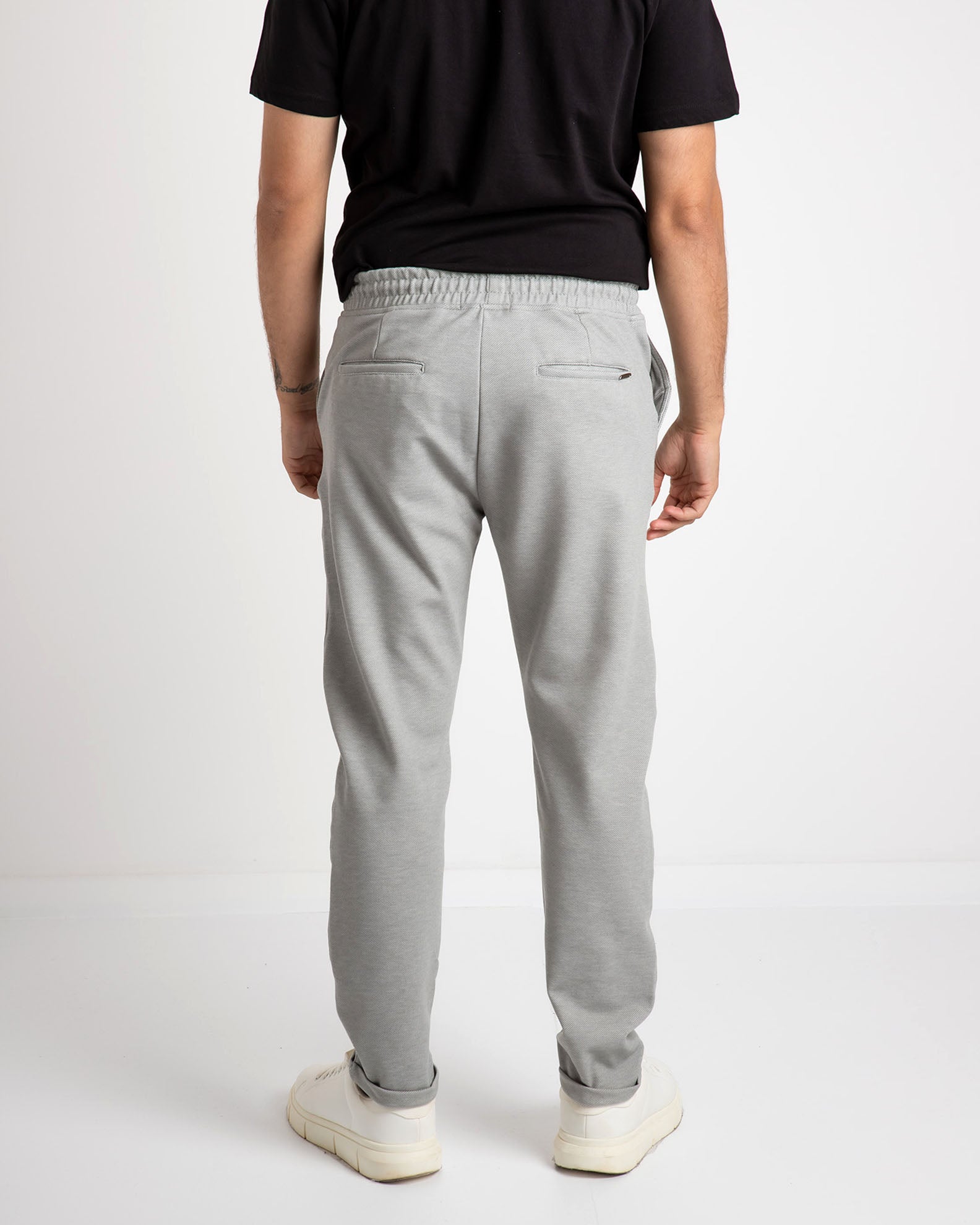 Men's pique trousers 'Byron'-GREY DARK