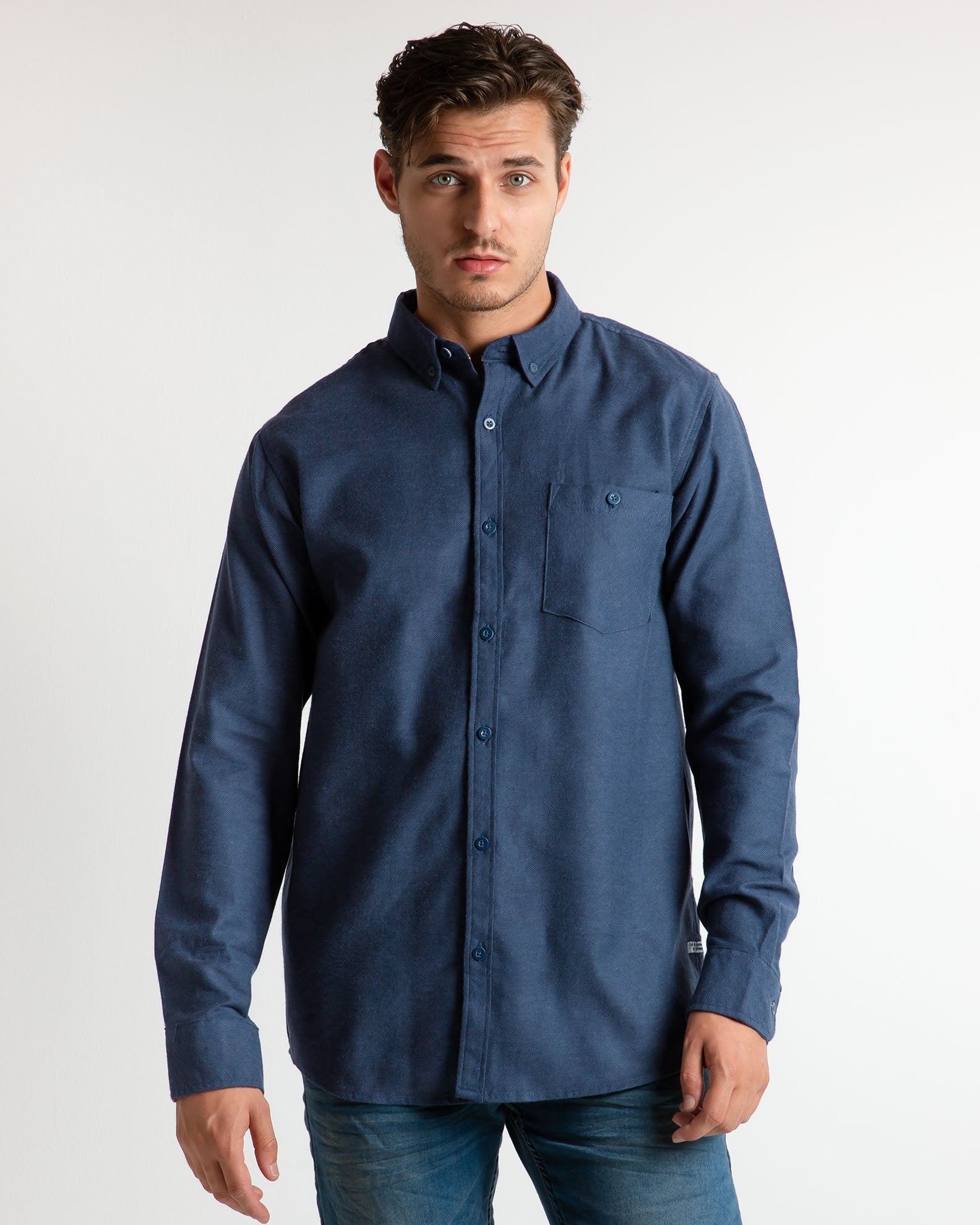 Men's 'Vagger' Plaid Shirt-BLUE