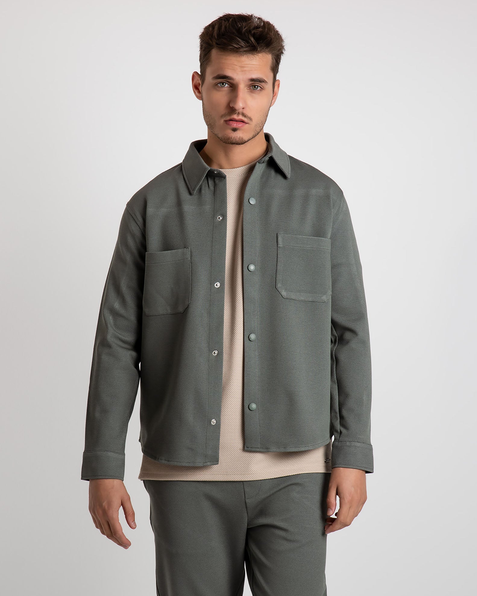 Men's shirt jacket 'Asher'-KHAKI