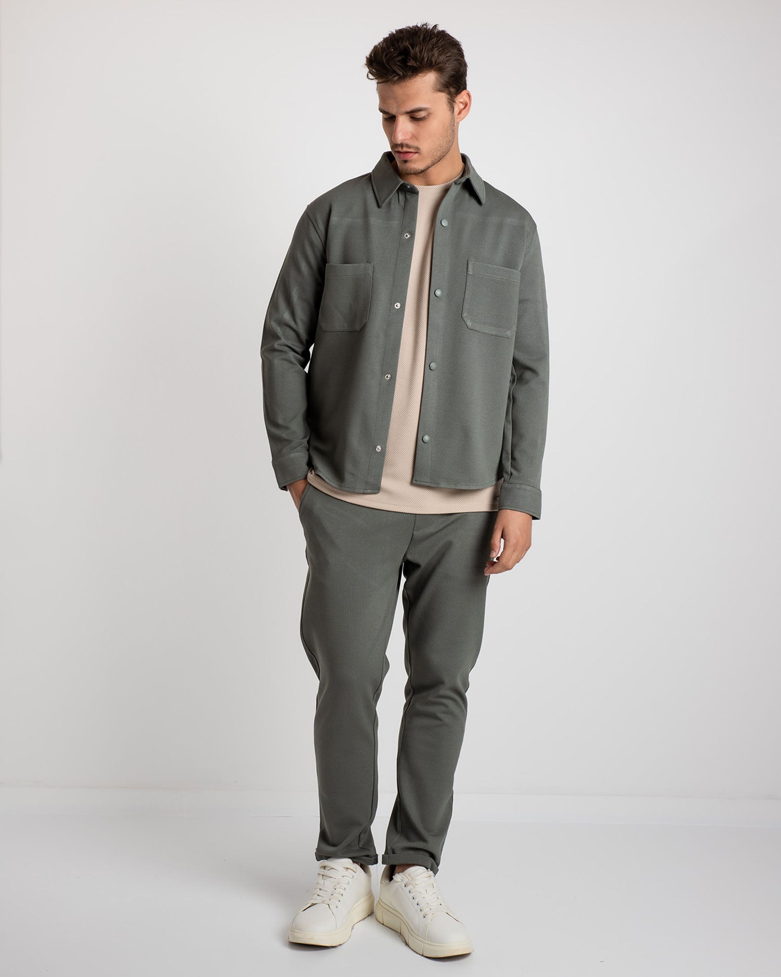 Men's shirt jacket 'Asher'-KHAKI