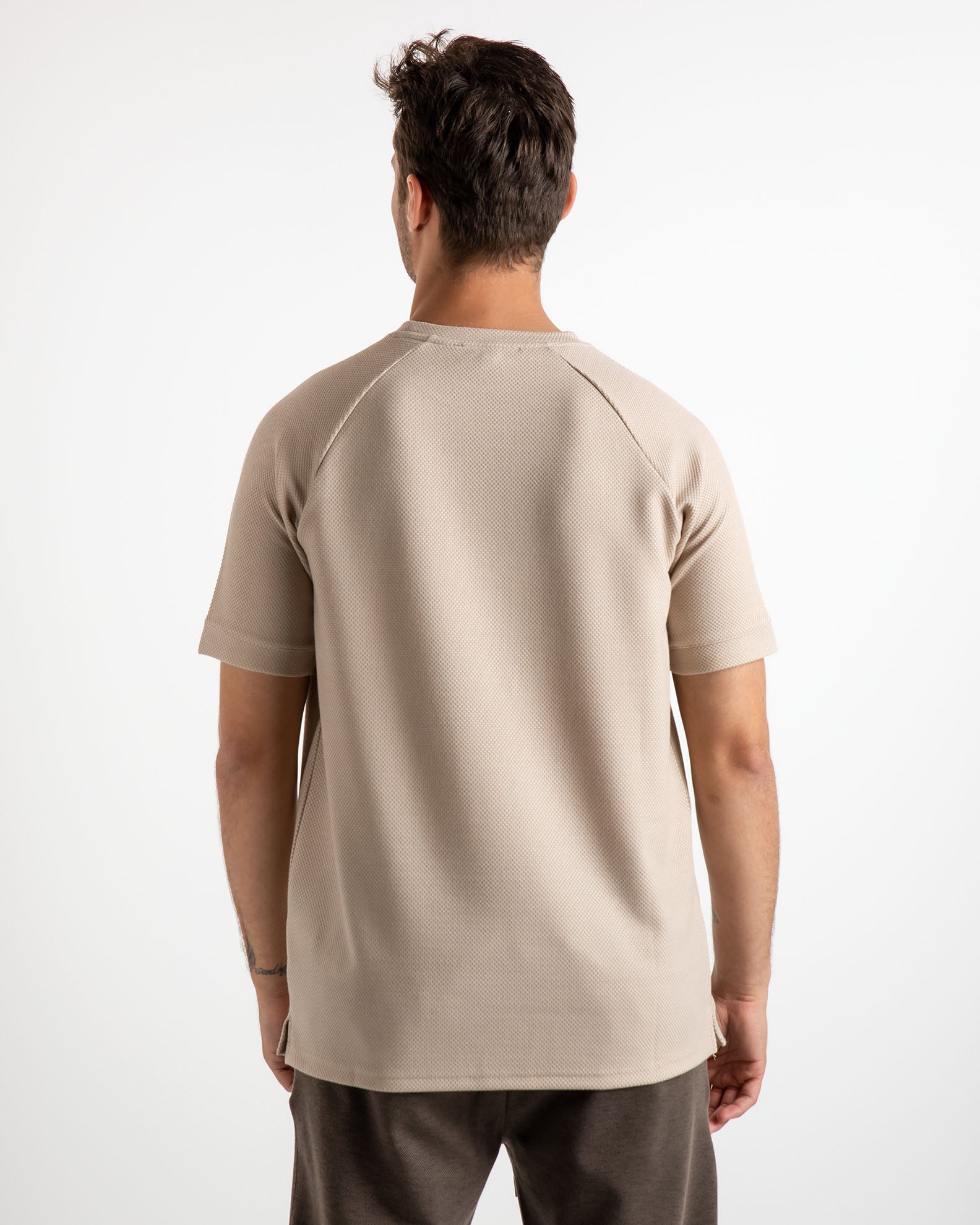 Men's pique blouse 'Jaxon'-CREAM