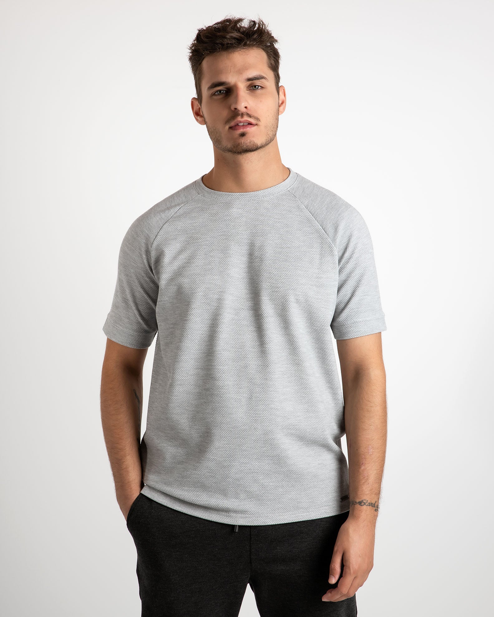 Men's pique shirt 'Jaxon'-GREY