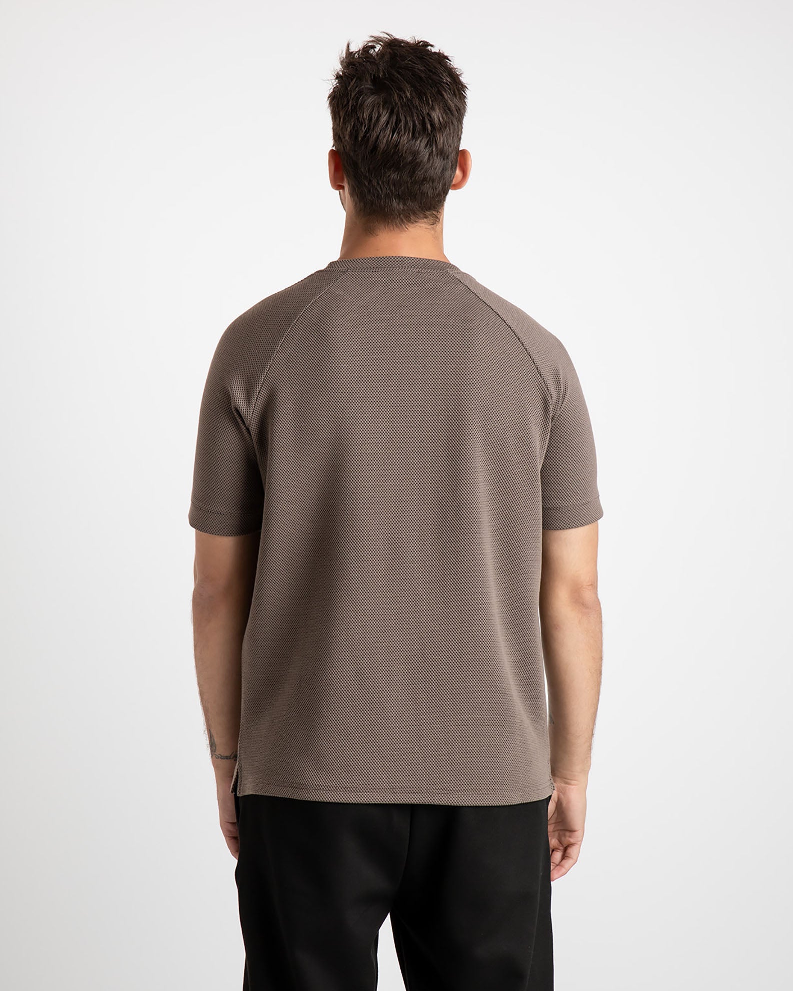 Men's pique blouse 'Jaxon'-TAUPE