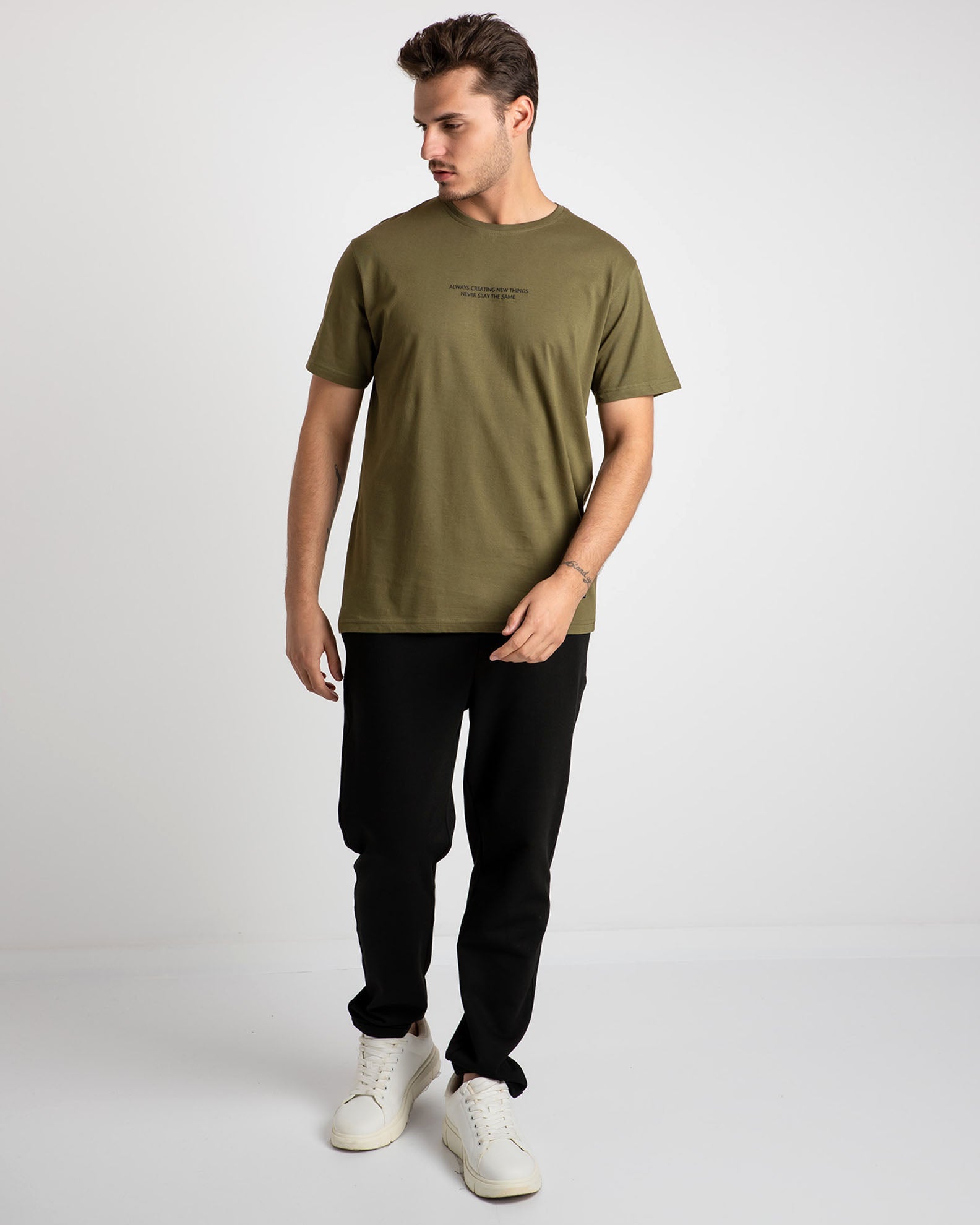 Men's short-sleeved shirt 'Always'-KHAKI