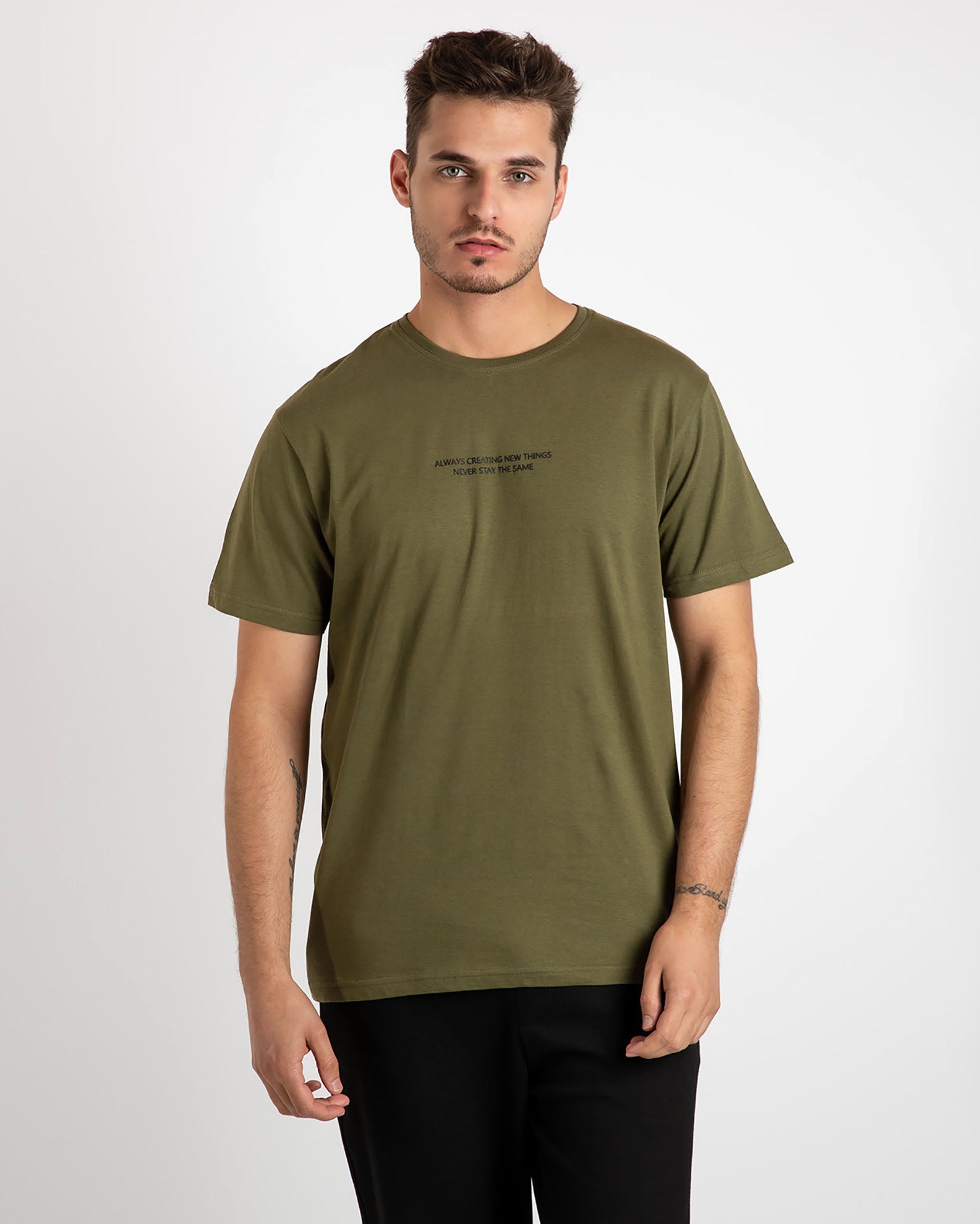 Men's short-sleeved shirt 'Always'-KHAKI