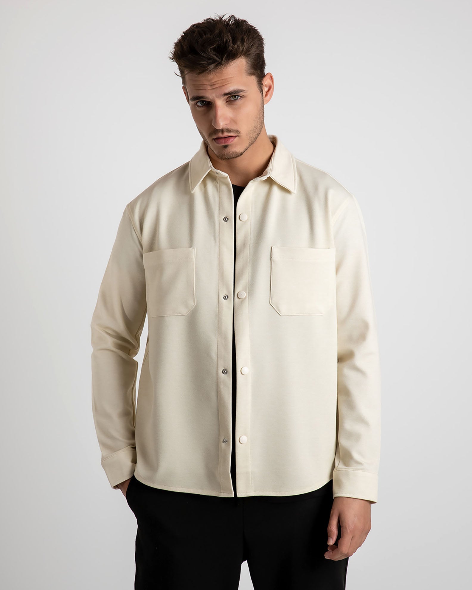 Men's shirt jacket 'Asher'-CREAM