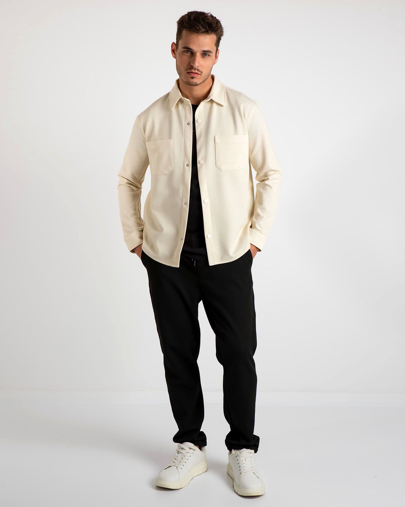 Men's shirt jacket 'Asher'-CREAM