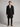 Ανδρικό παλτό με γιακά μάλλινη όψη comfort fit 'Joe'-BLACK