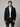 Ανδρικό παλτό με γιακά μάλλινη όψη comfort fit 'Joe'-BLACK