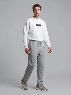 Ανδρικό παντελόνι φόρμας φούτερ buggy fit 'Colton'-GREY MELANGE