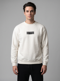 Aνδρικό φούτερ μακρυμάνικο με τύπωμα "BLVCK"-OFFWHITE