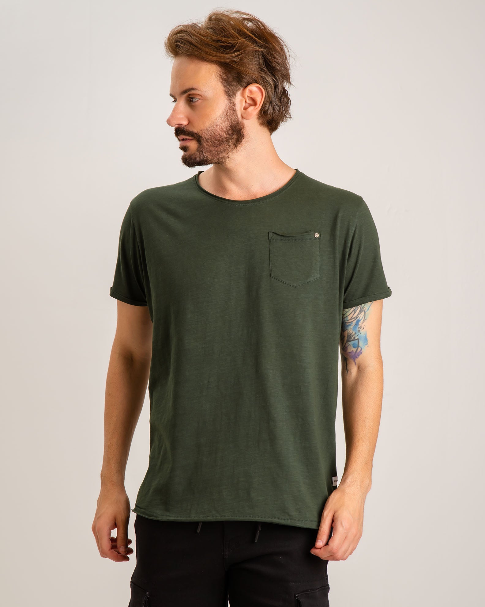 Men's Blouse with Pocket 'Warren'-KHAKI