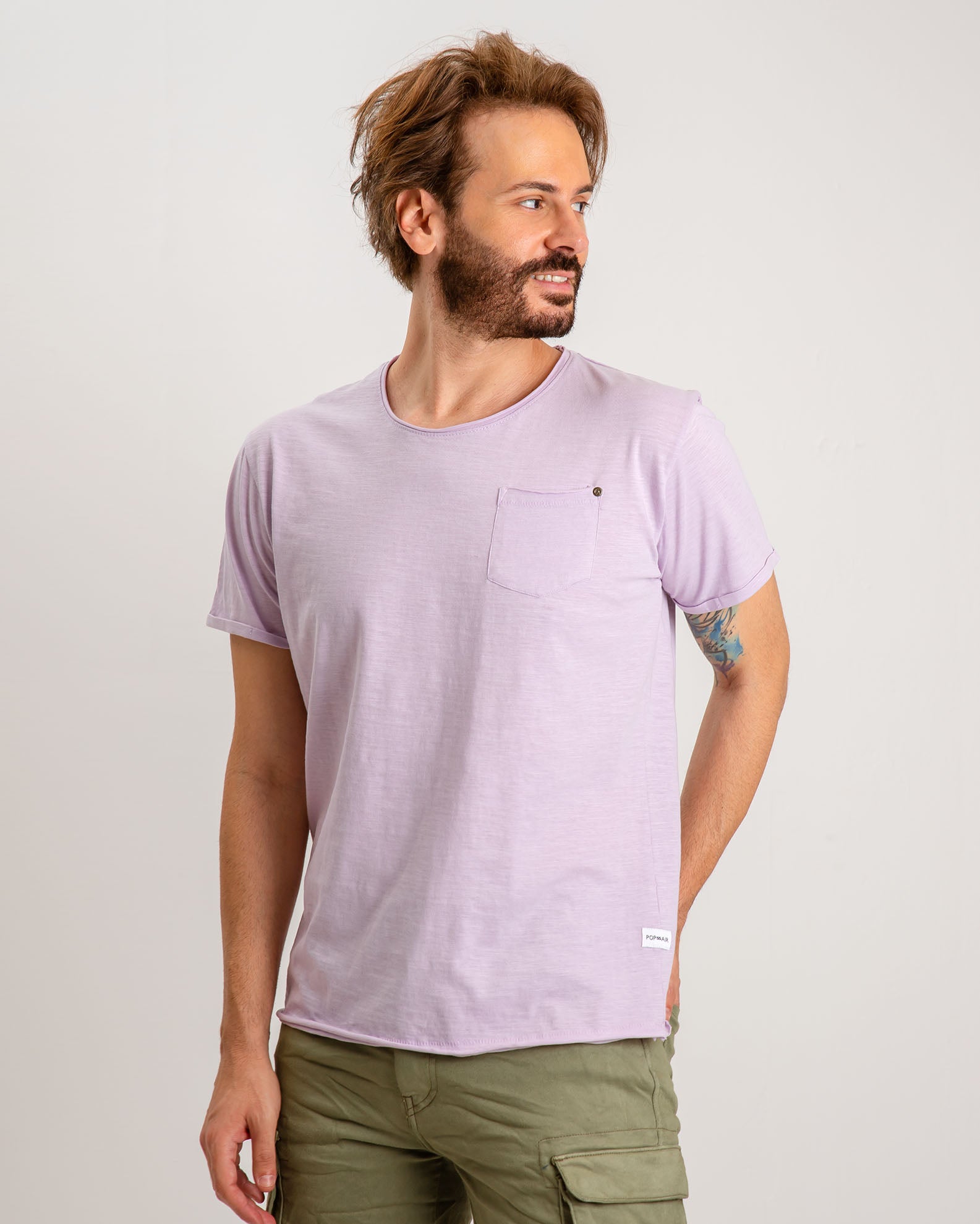 Men's 'Warren' Pocket Blouse-PURPLE