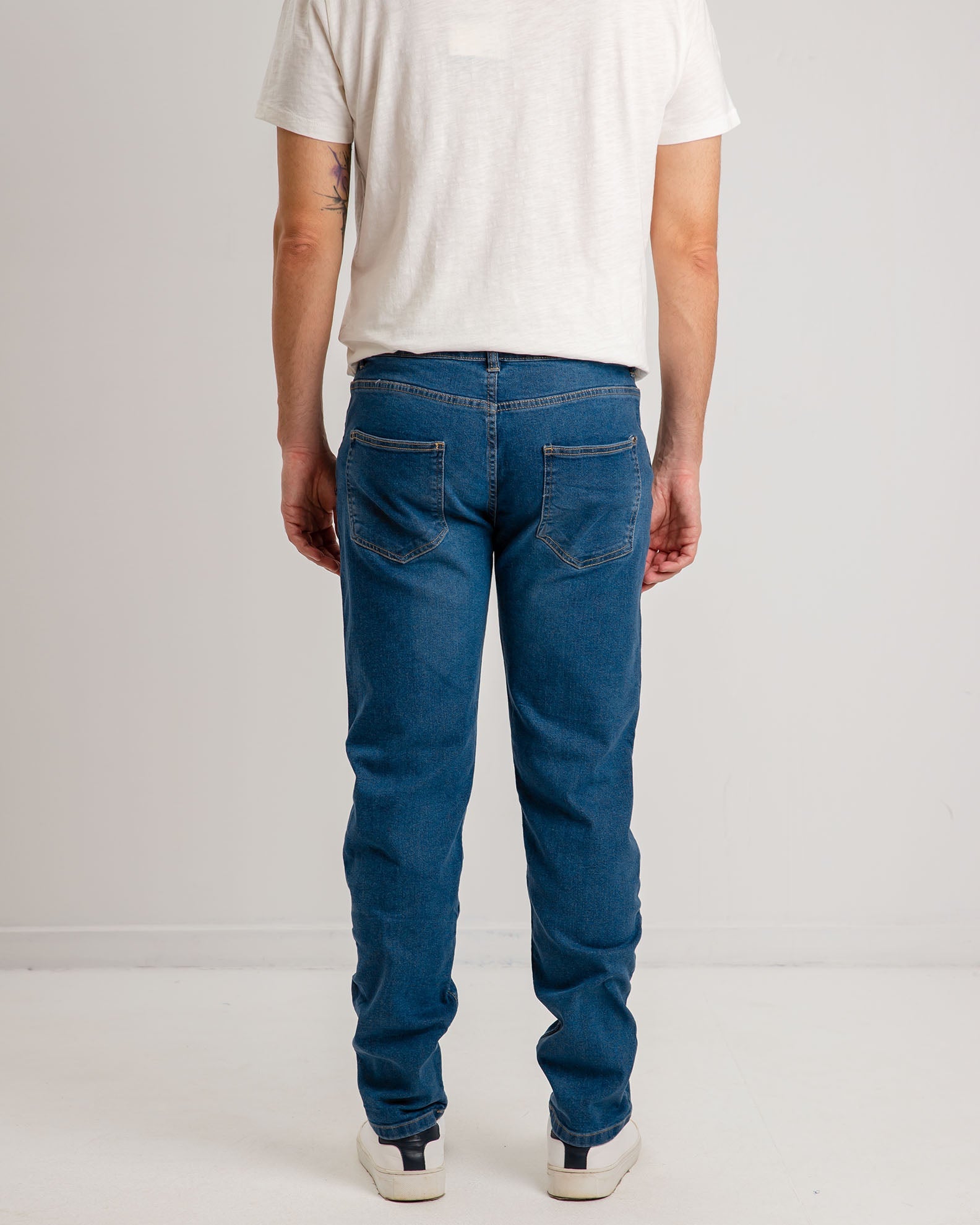 Men's elastic denim pants 'Prank'-BLUE DENIM