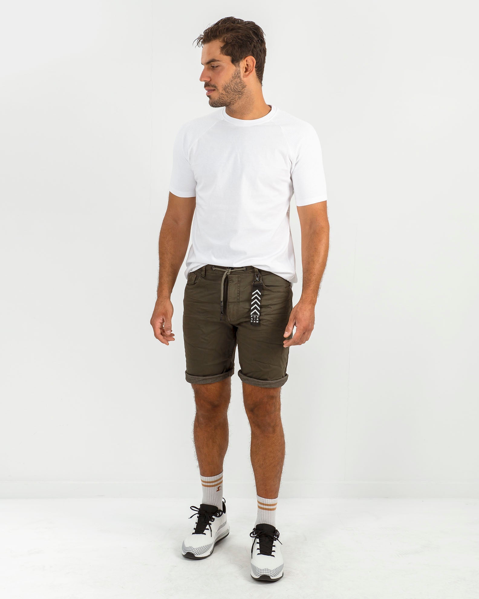 Men's Denim Shorts 'Leonardo'-KHAKI