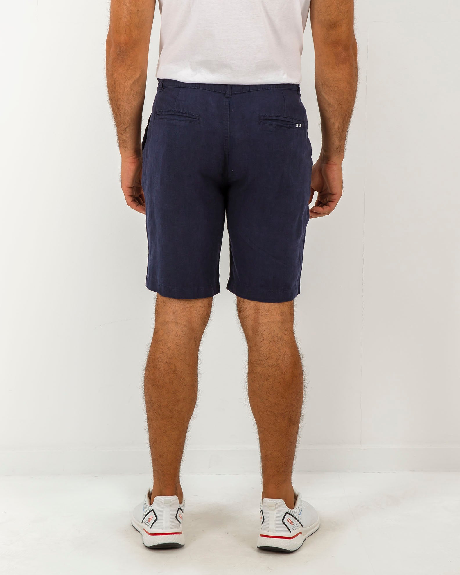 Men's Linen Bermuda Shorts 'Lorentzo'-BLUE