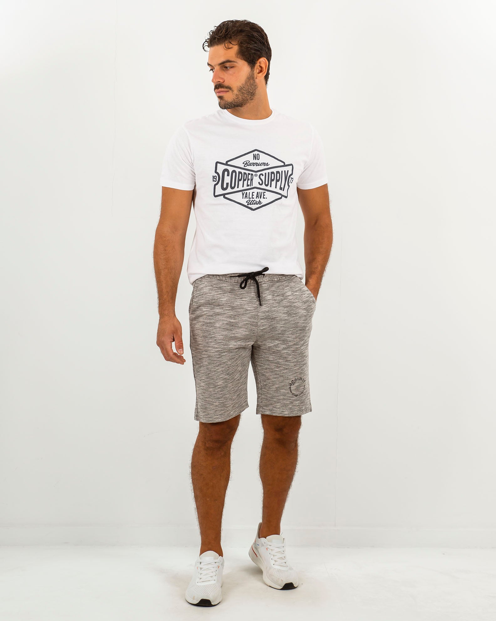 Men's Sports Shorts 'Fotis'-GRAY MELANGE