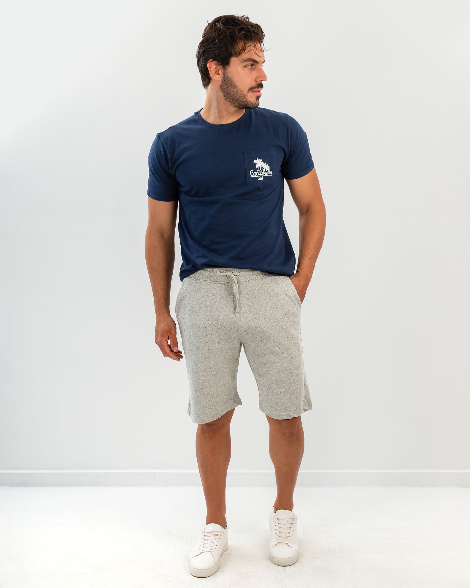 Men's Sports Bermuda Shorts 'Edoardo'-GREY MELANGE