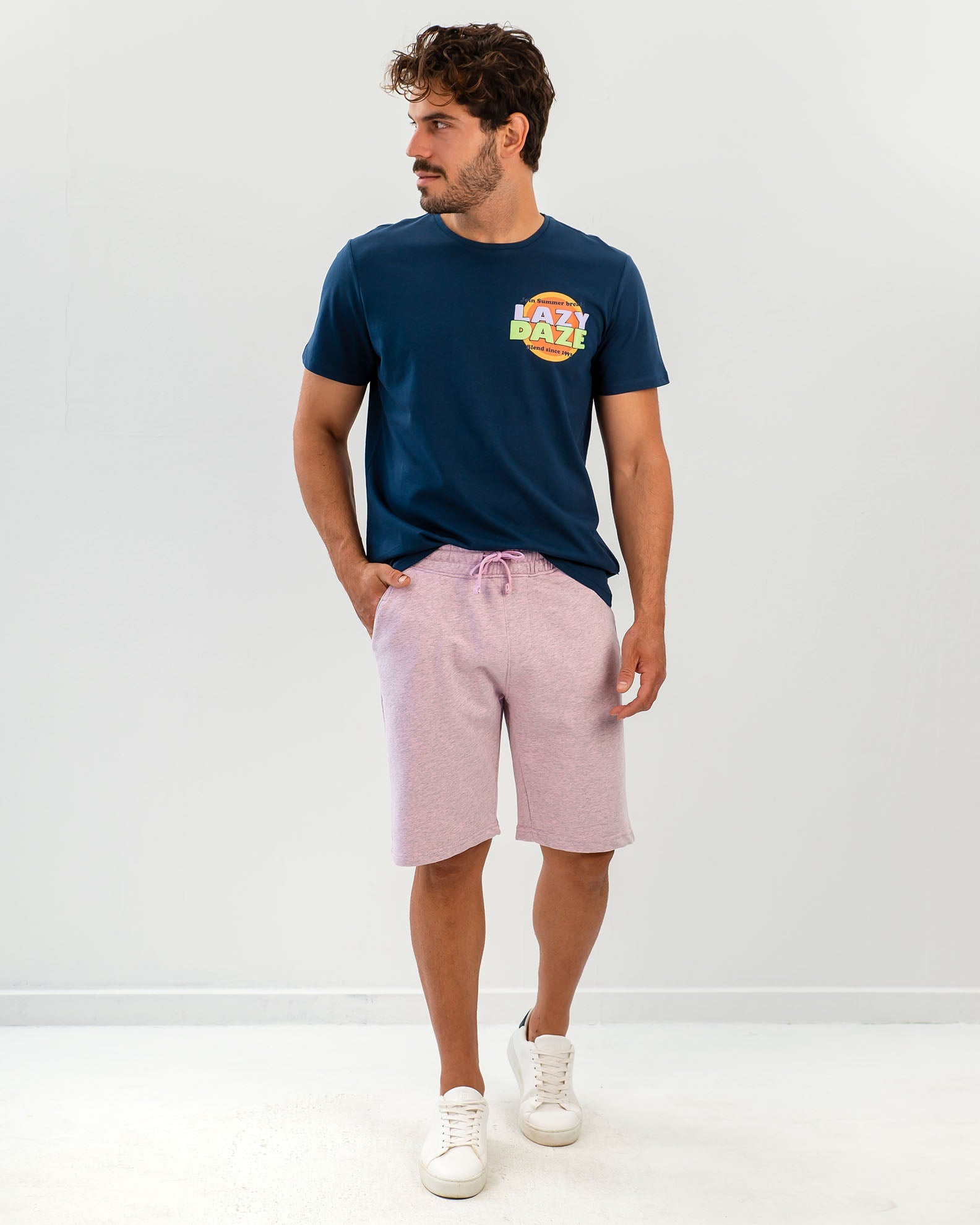 Men's Sports Bermuda Shorts 'Edoardo'-PURPLE MELANGE