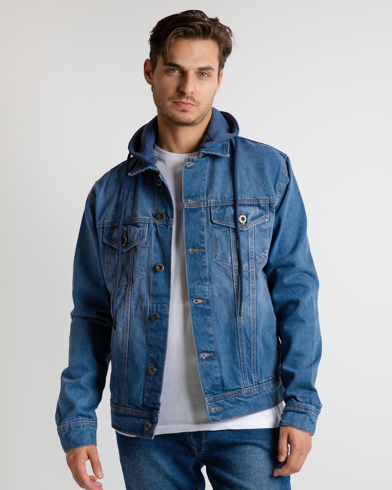 Men's Denim Jacket 'Alfonso'-BLUE DENIM