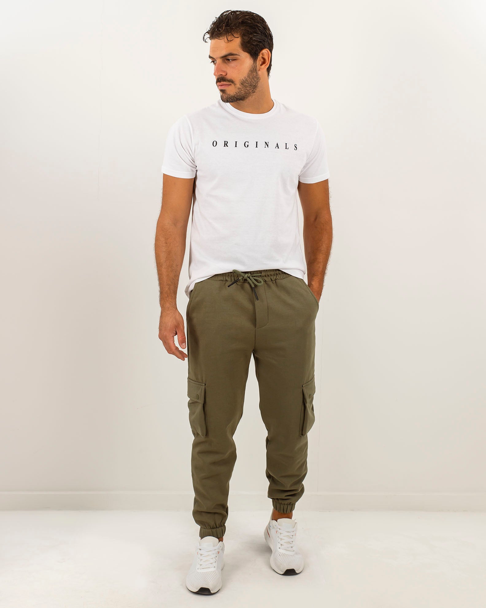 Men's cargo jogger pants 'Takis'-KHAKI