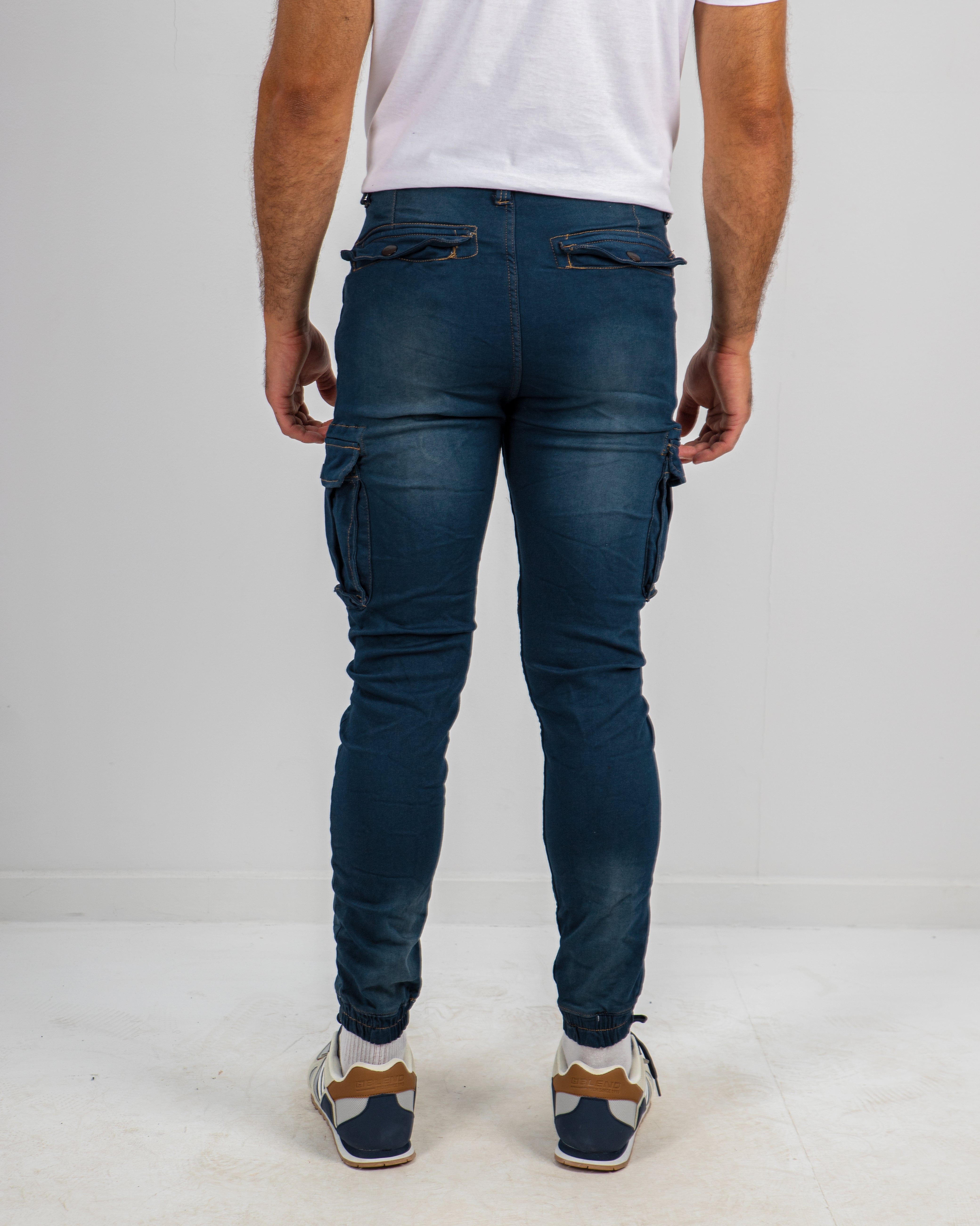 Men's Cargo Pants 'Federico'-BLUE DENIM